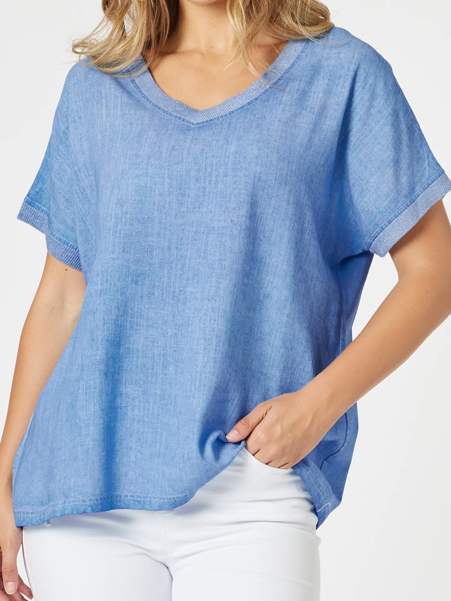 Sienna Top - Washed Blue