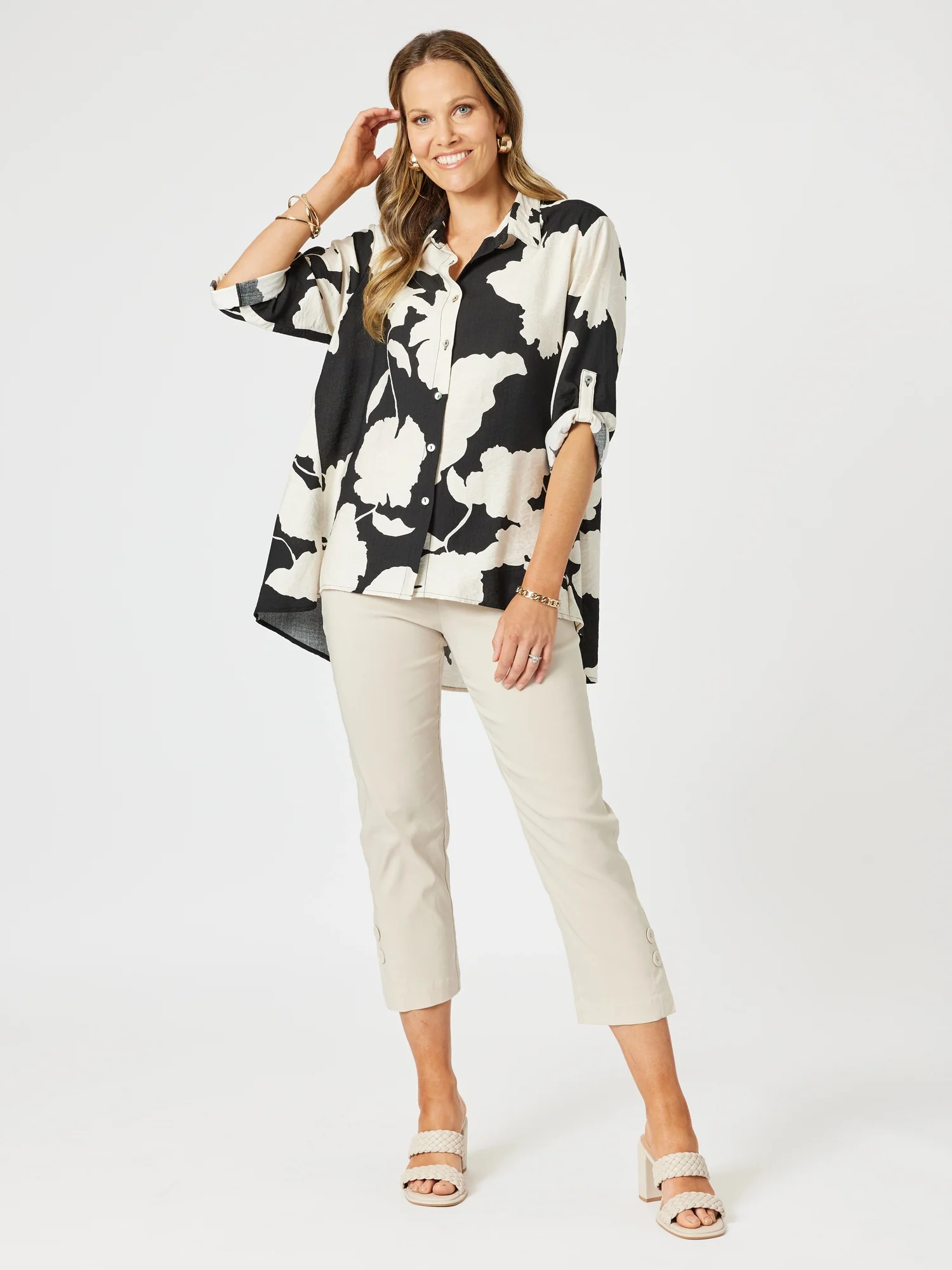 Luzia Twin Button Pant - Natural