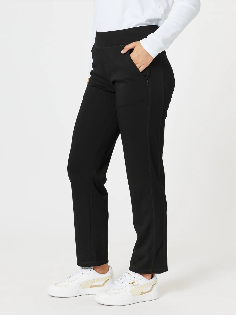 Sport Straight Leg Ponte Pant - Black