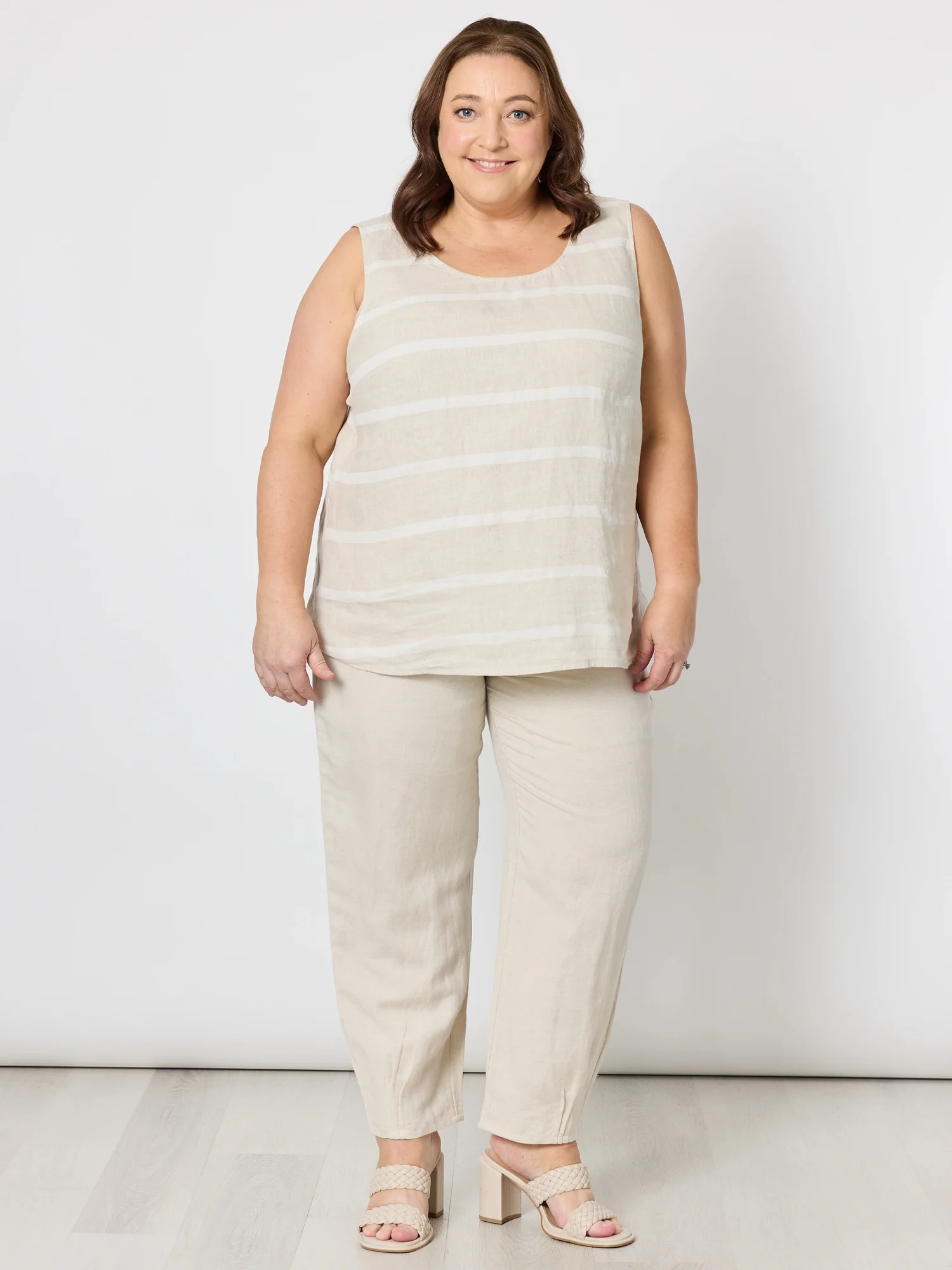 Patio Stripe Print Tank - Natural