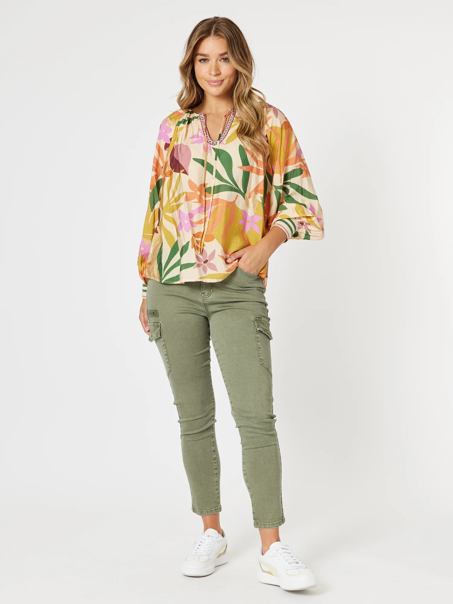 Promenade Floral Print Top - Multi