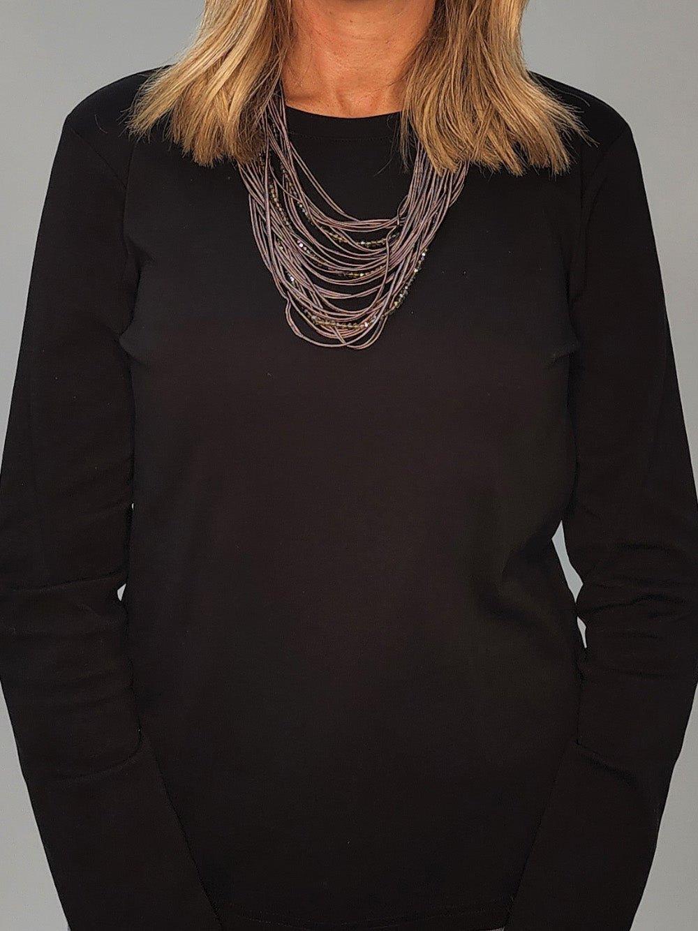 Strand Beaded Necklace - Pewter