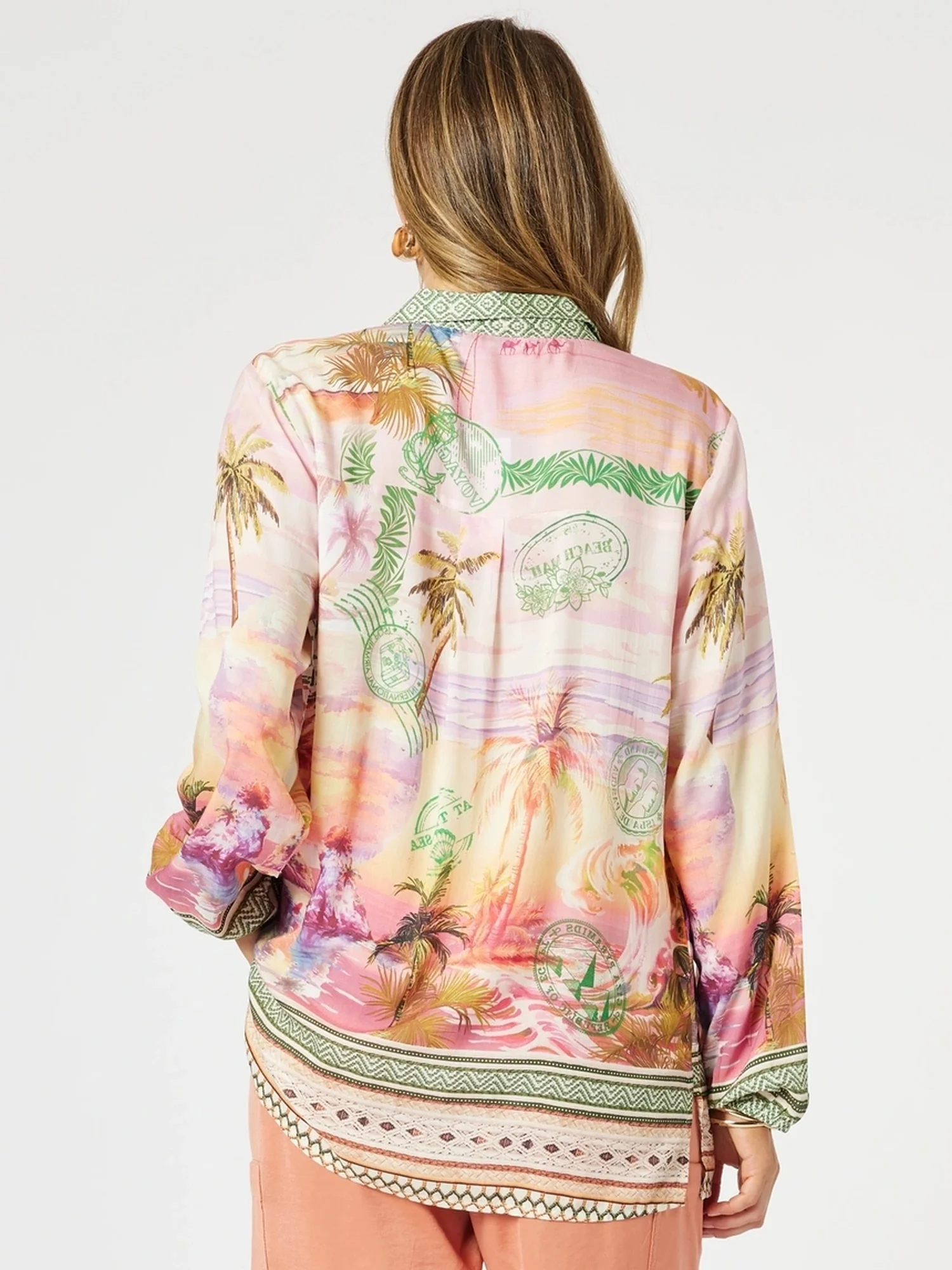 Passport Print Shirt - Sunset Multi