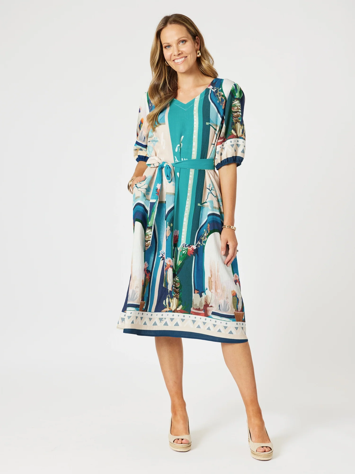 The Tulum Print Dress - Blue/Multi