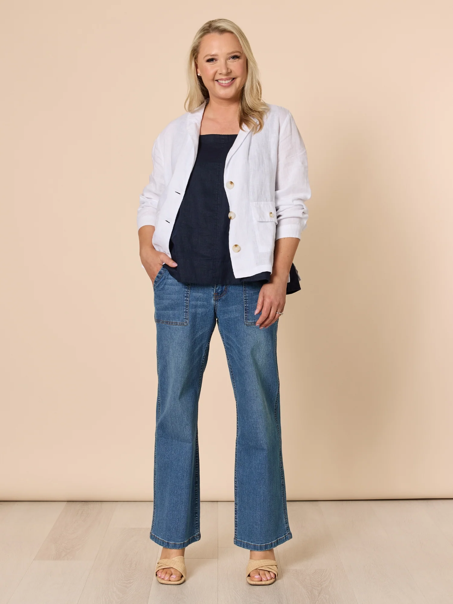 Hudson High Rise Wide Leg Jean - Denim