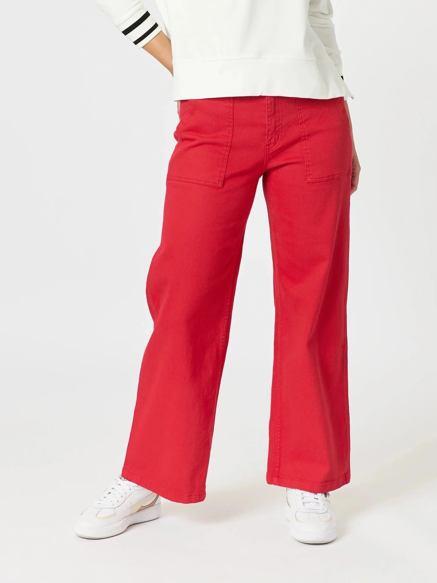 Hudson High Rise Wide Leg Jean - Red