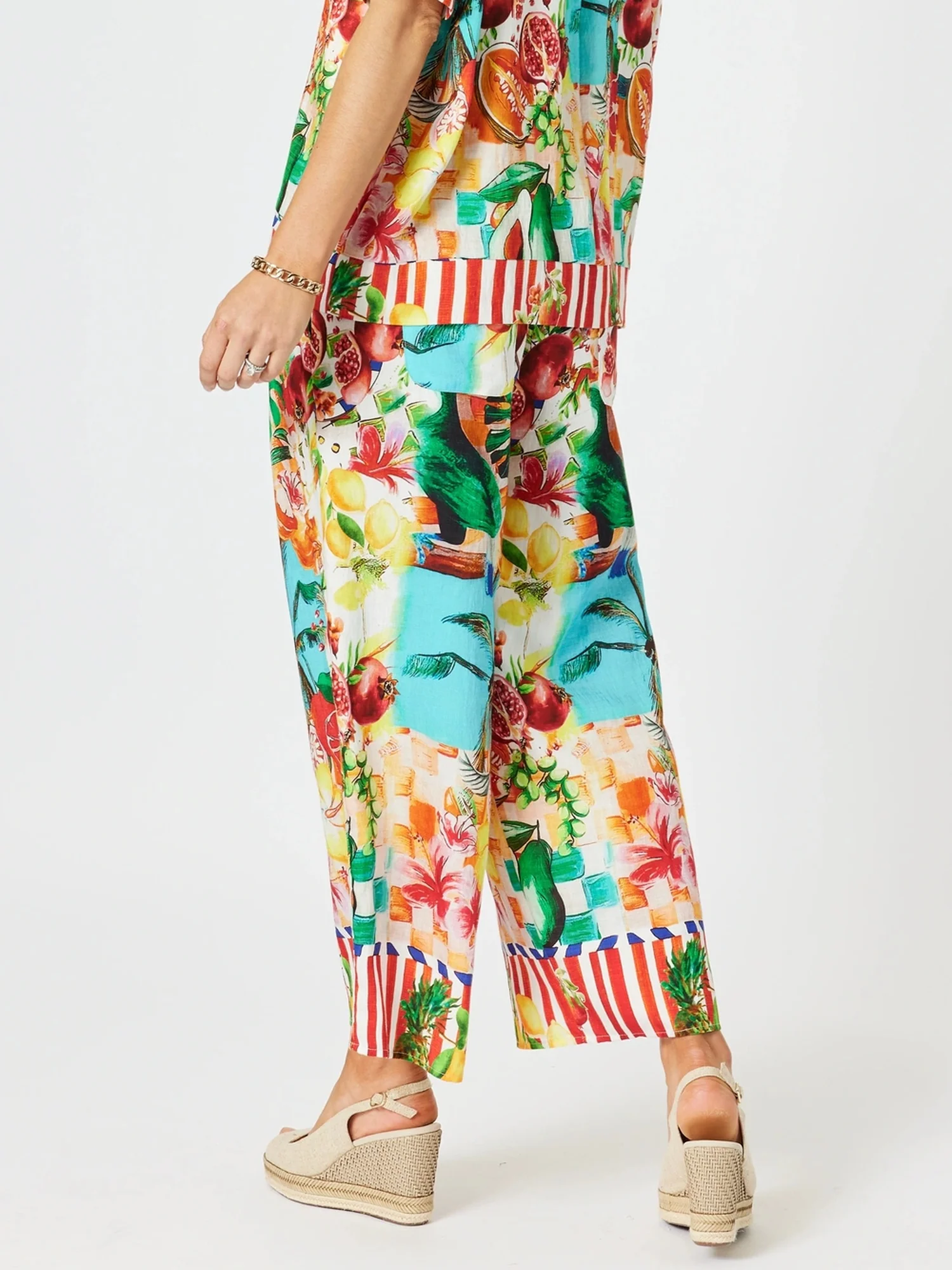 Positano Print Pant - Orange Multi