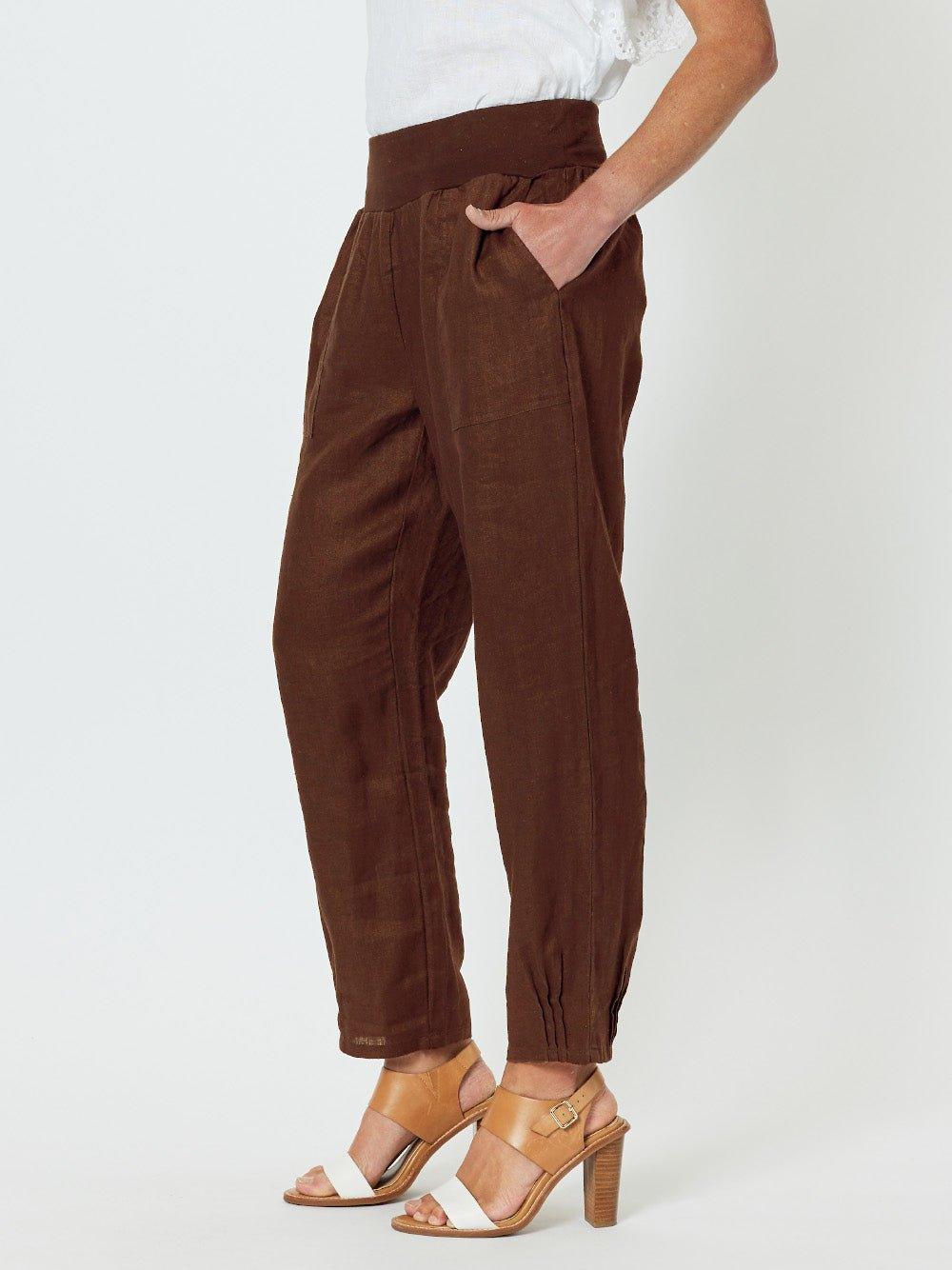 Sarah Linen Pleat Hem Pant - Koko