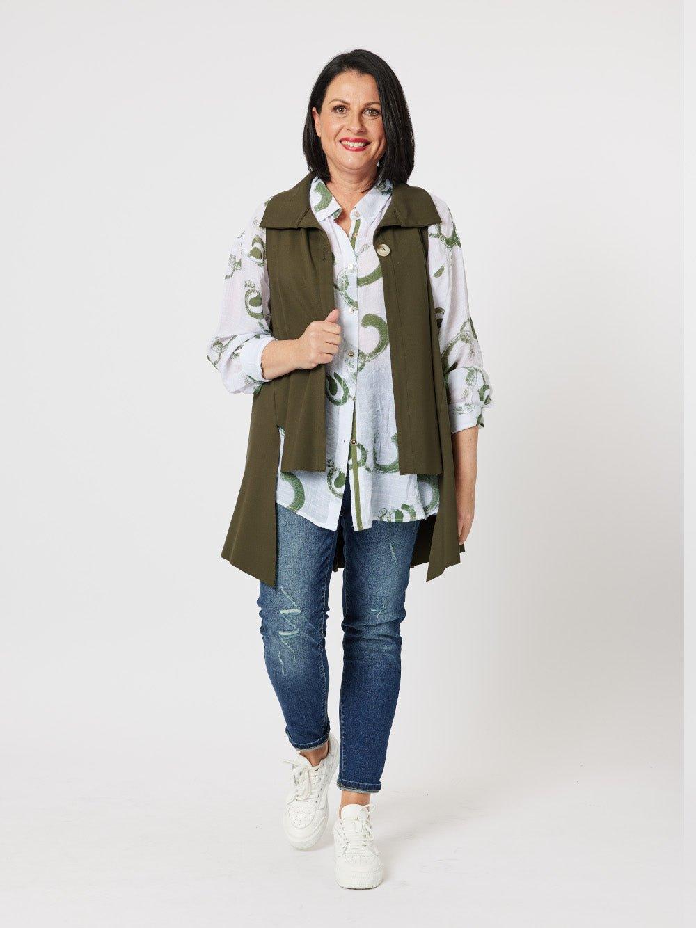 Kimmy Ponte Vest - Khaki