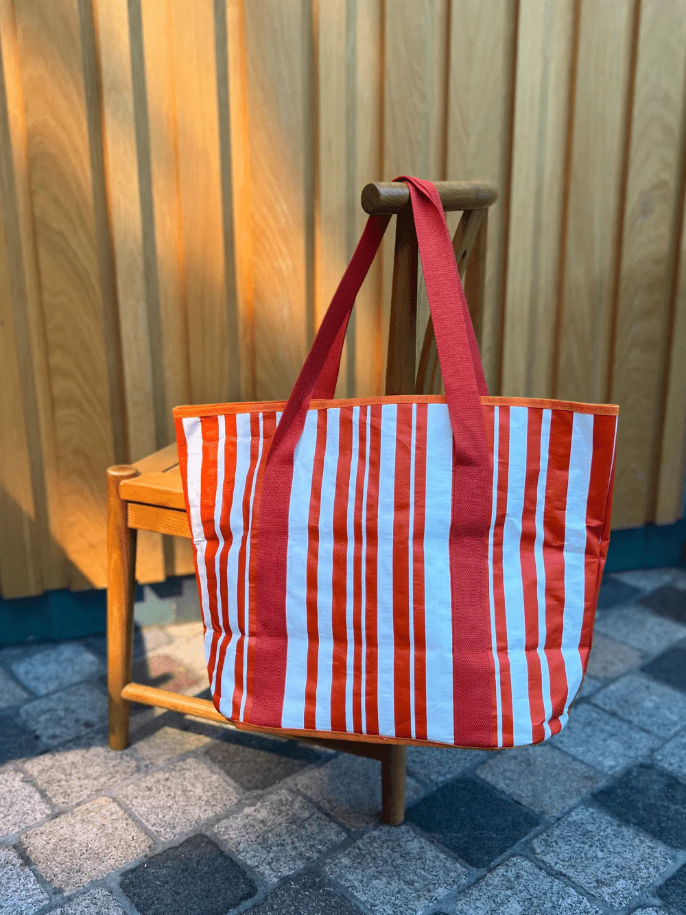 Sabbia Beach Bag Large - Orange Stripe