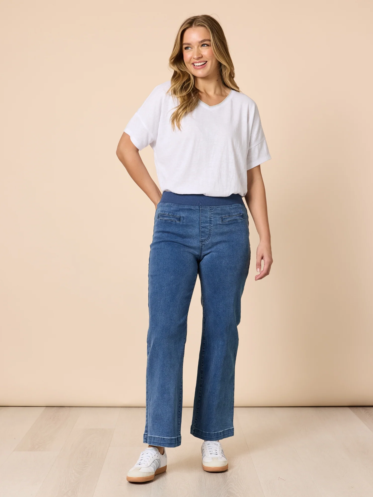 Maddy High Rise Wide Leg Jean - Denim