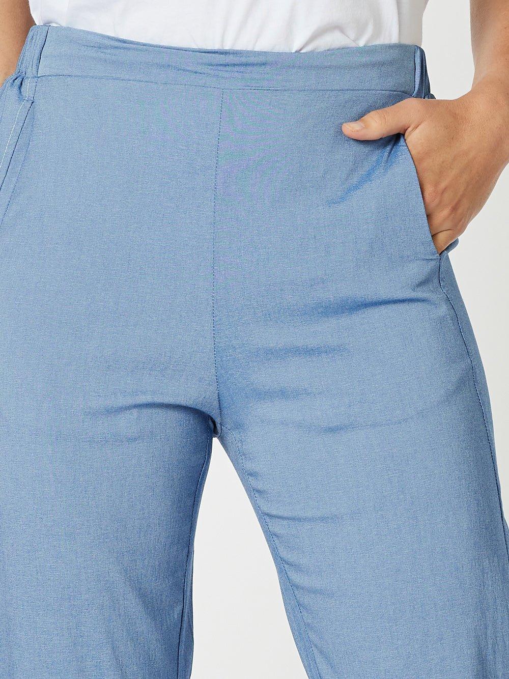 Parachute Stitch Detail Pant - Indigo Marle