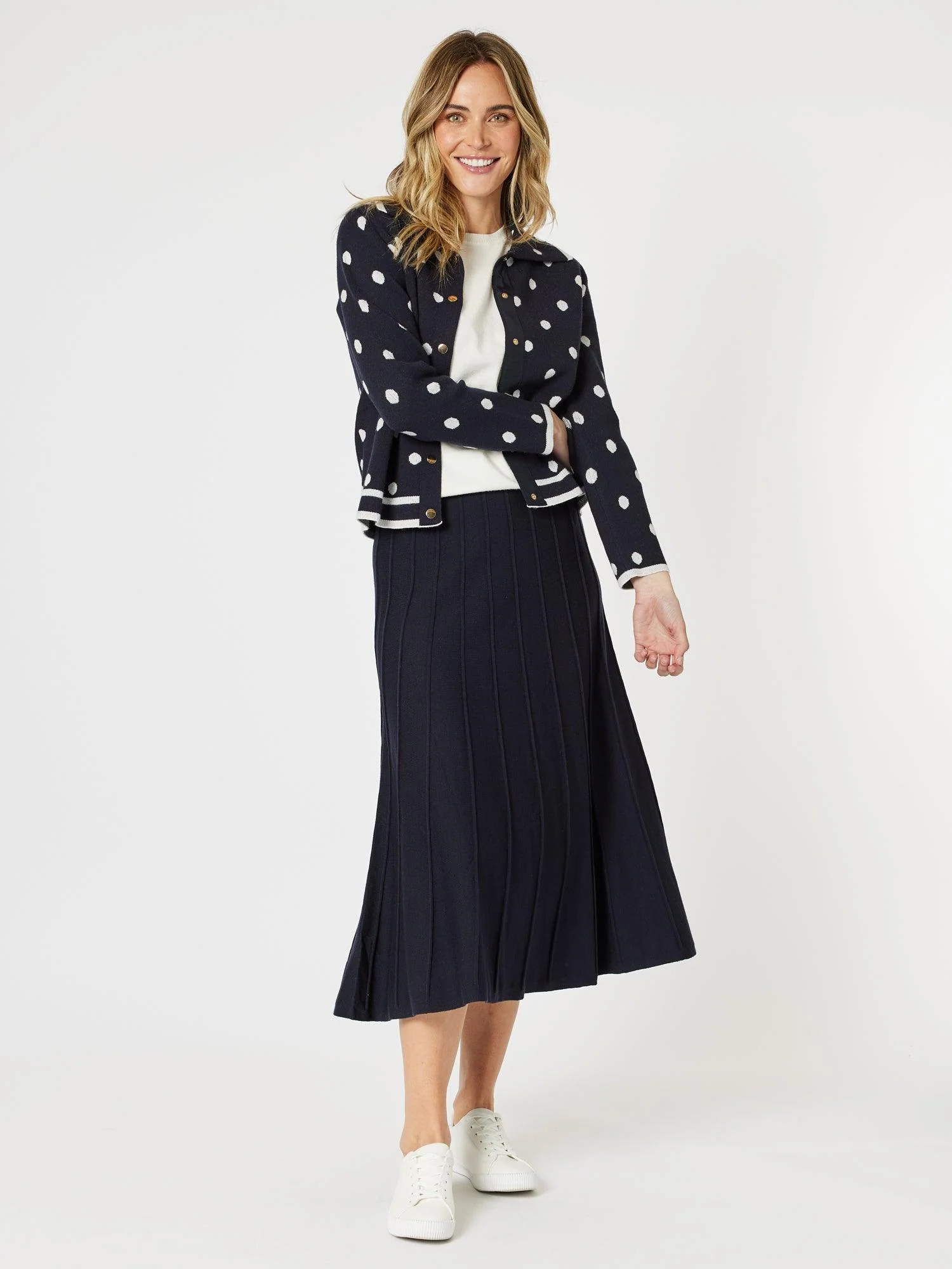 Kate Long Knit Skirt - Navy