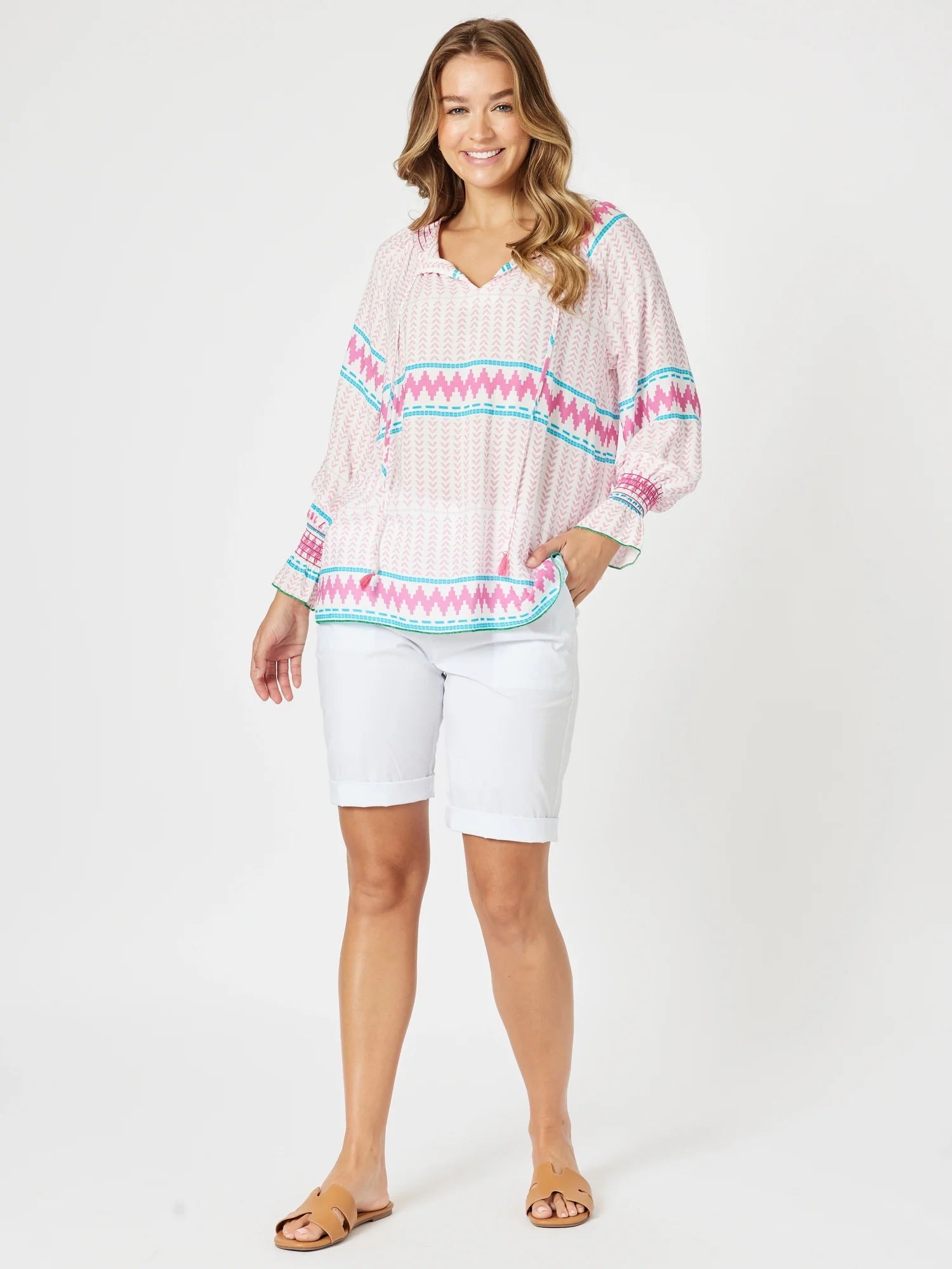 Santorini Cotton Pull On Short - White