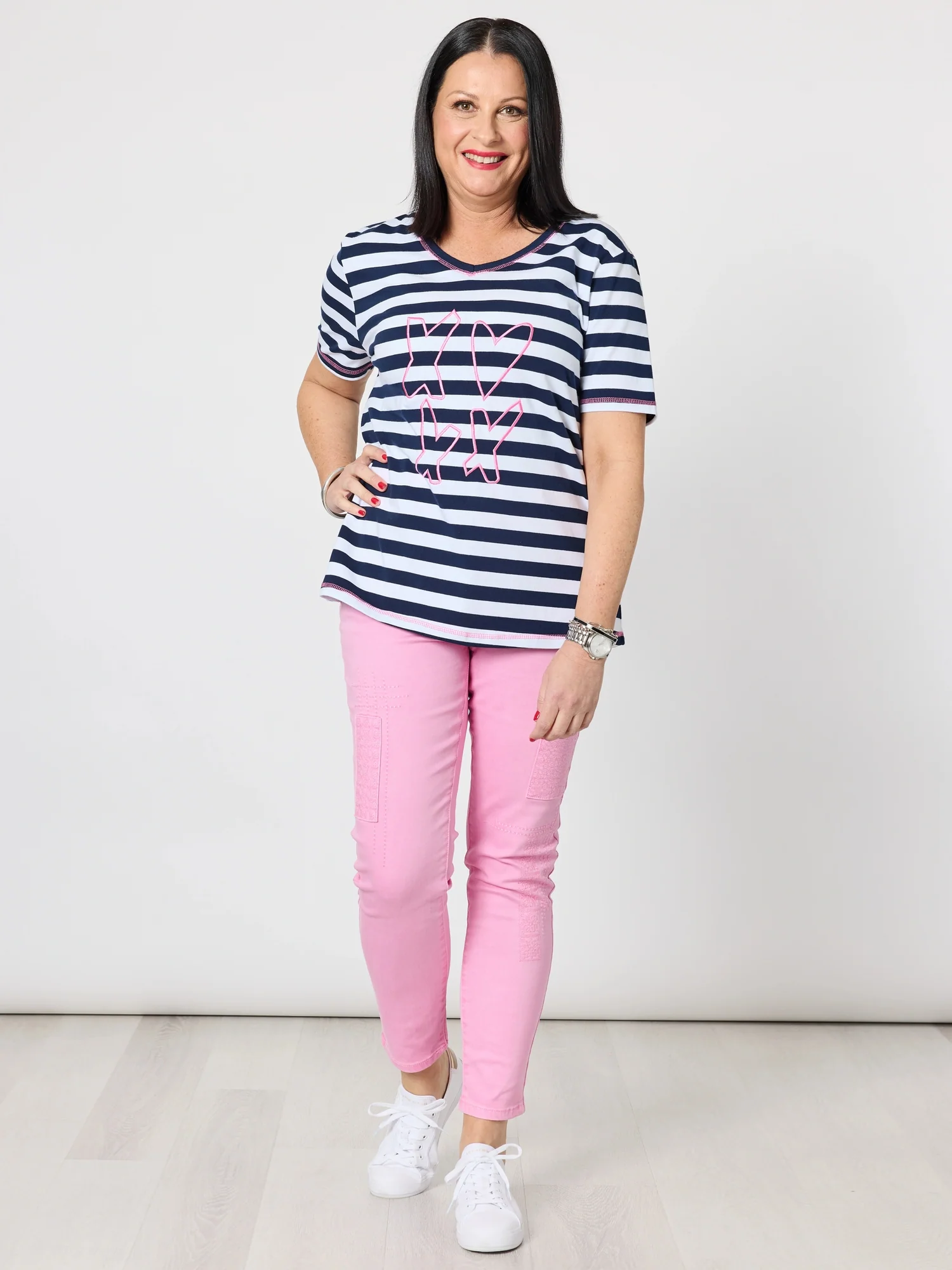 The Embroidered Patch Jean - Flamingo