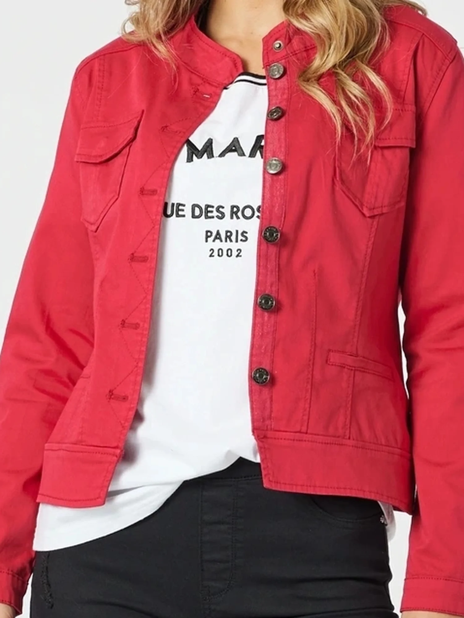 Maggie Denim Jacket - Red