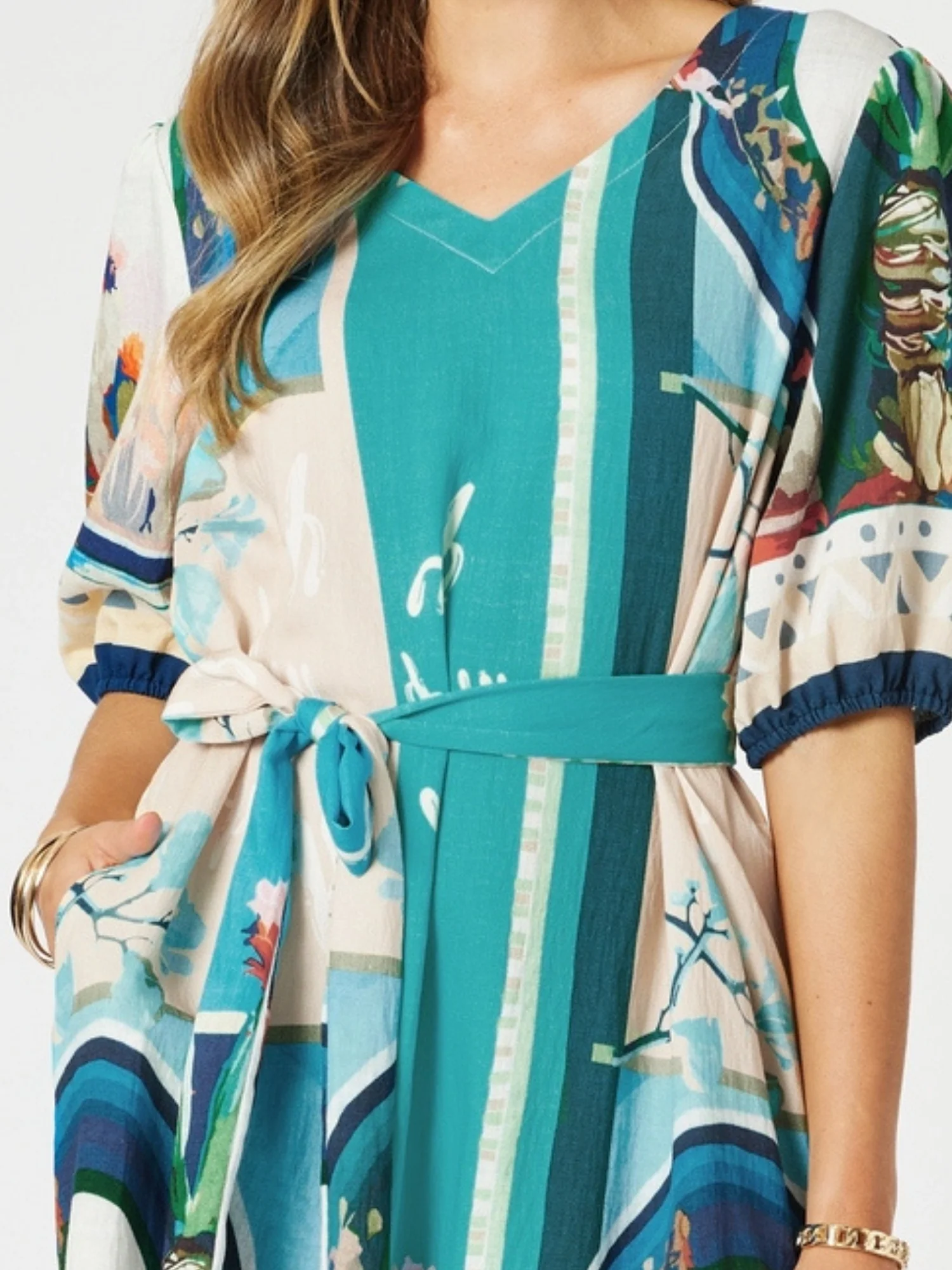 The Tulum Print Dress - Blue/Multi