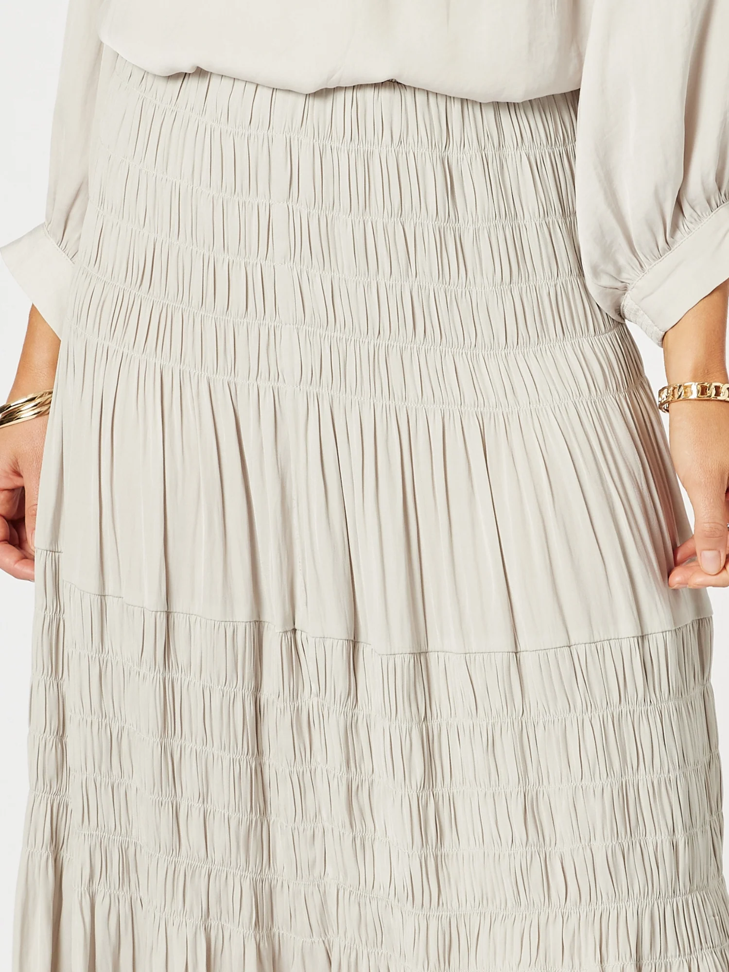 Lux Ruche Skirt - Champagne