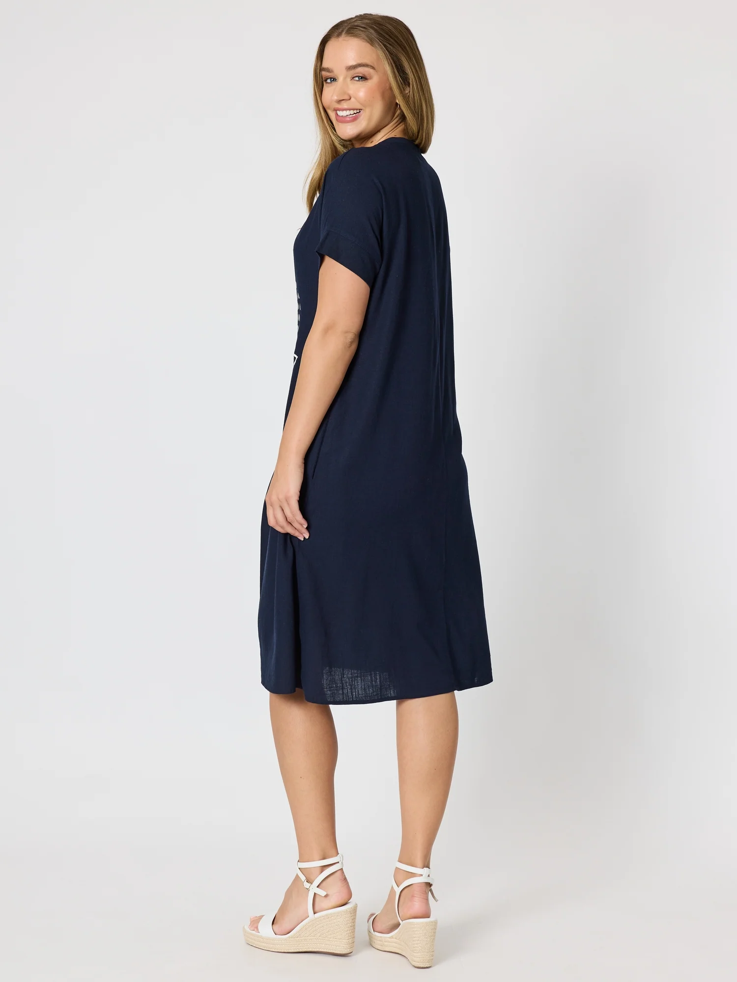 Circle on Circle Dress - Navy