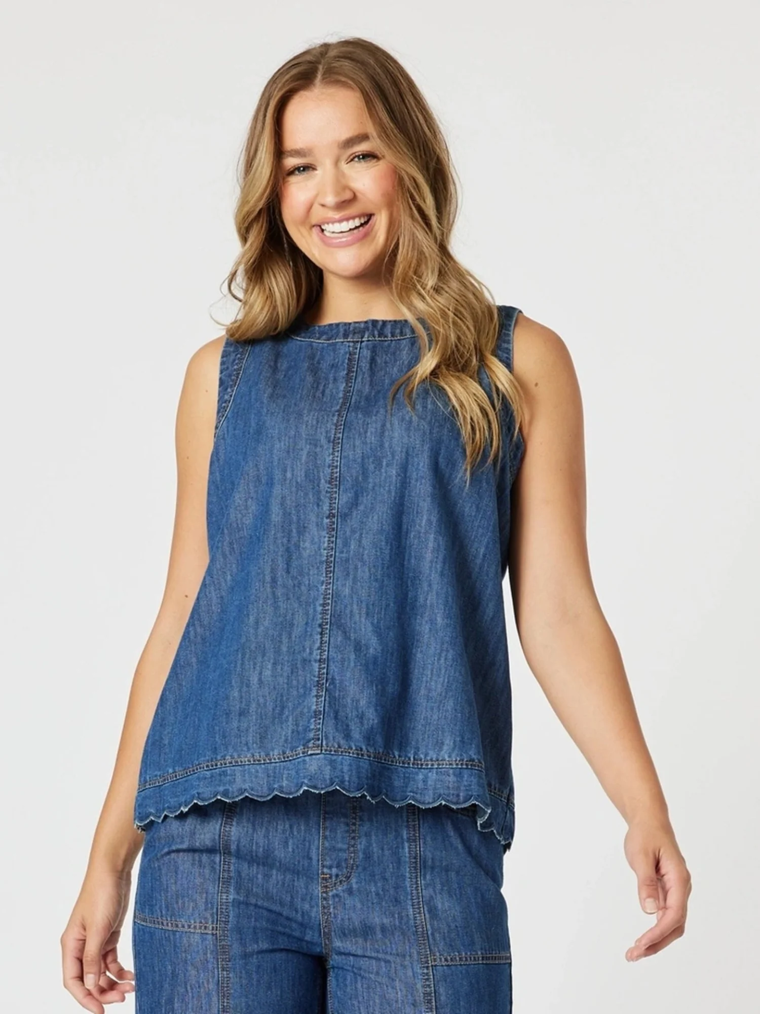 Charli Reversible Button Up Denim Top - Denim