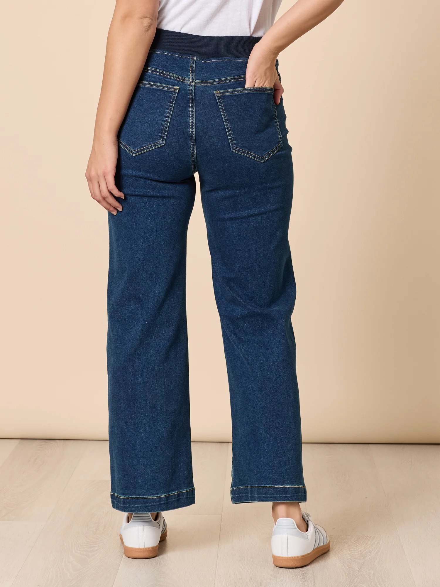 Maddy High Rise Wide Leg Jean - Dark Denim