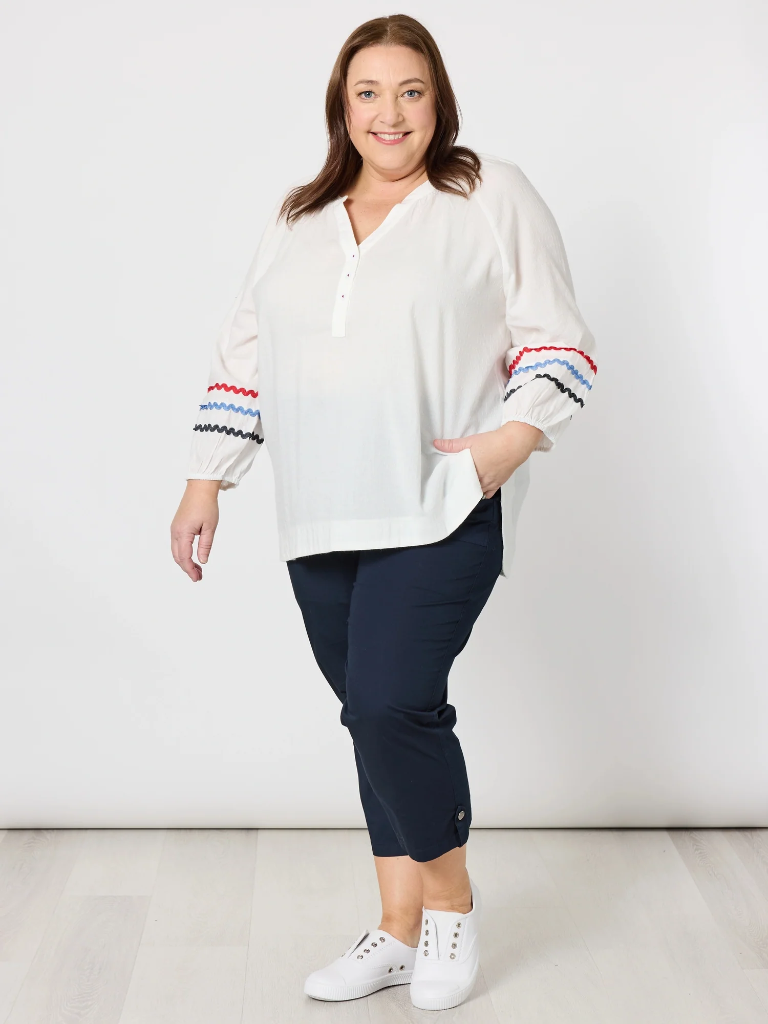 Ric Rac Tunic - White/Blue