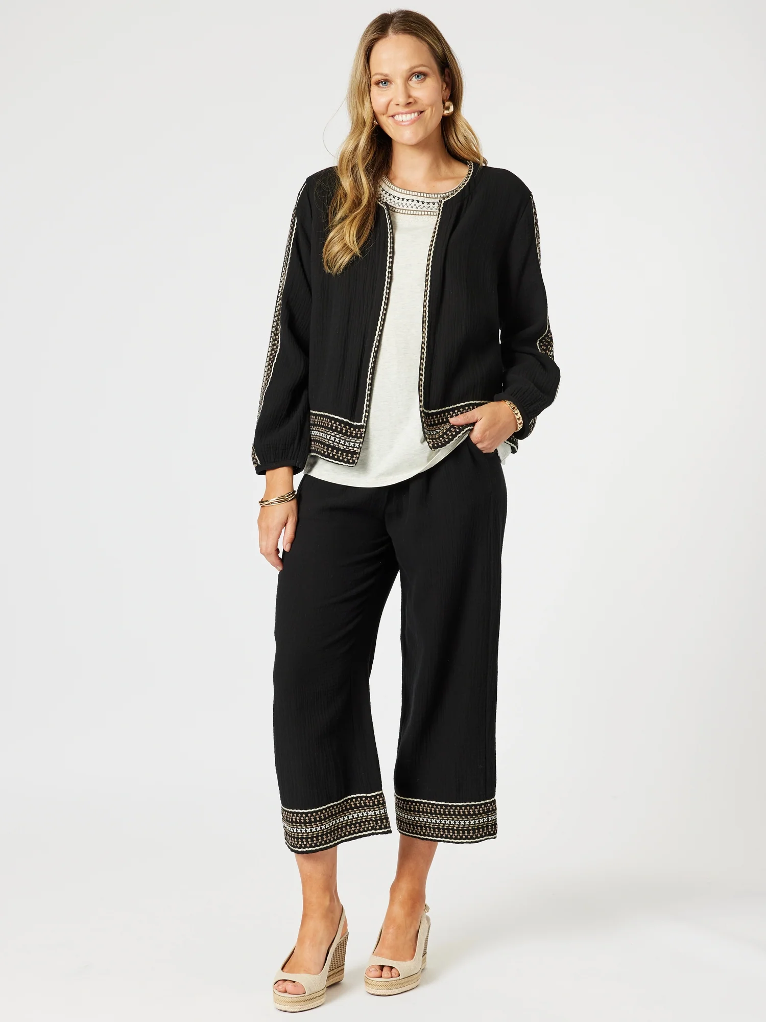 Cross Stitch Jacket - Black