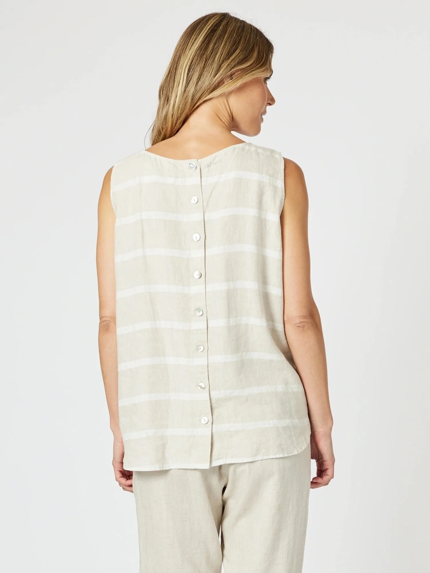 Patio Stripe Print Tank - Natural