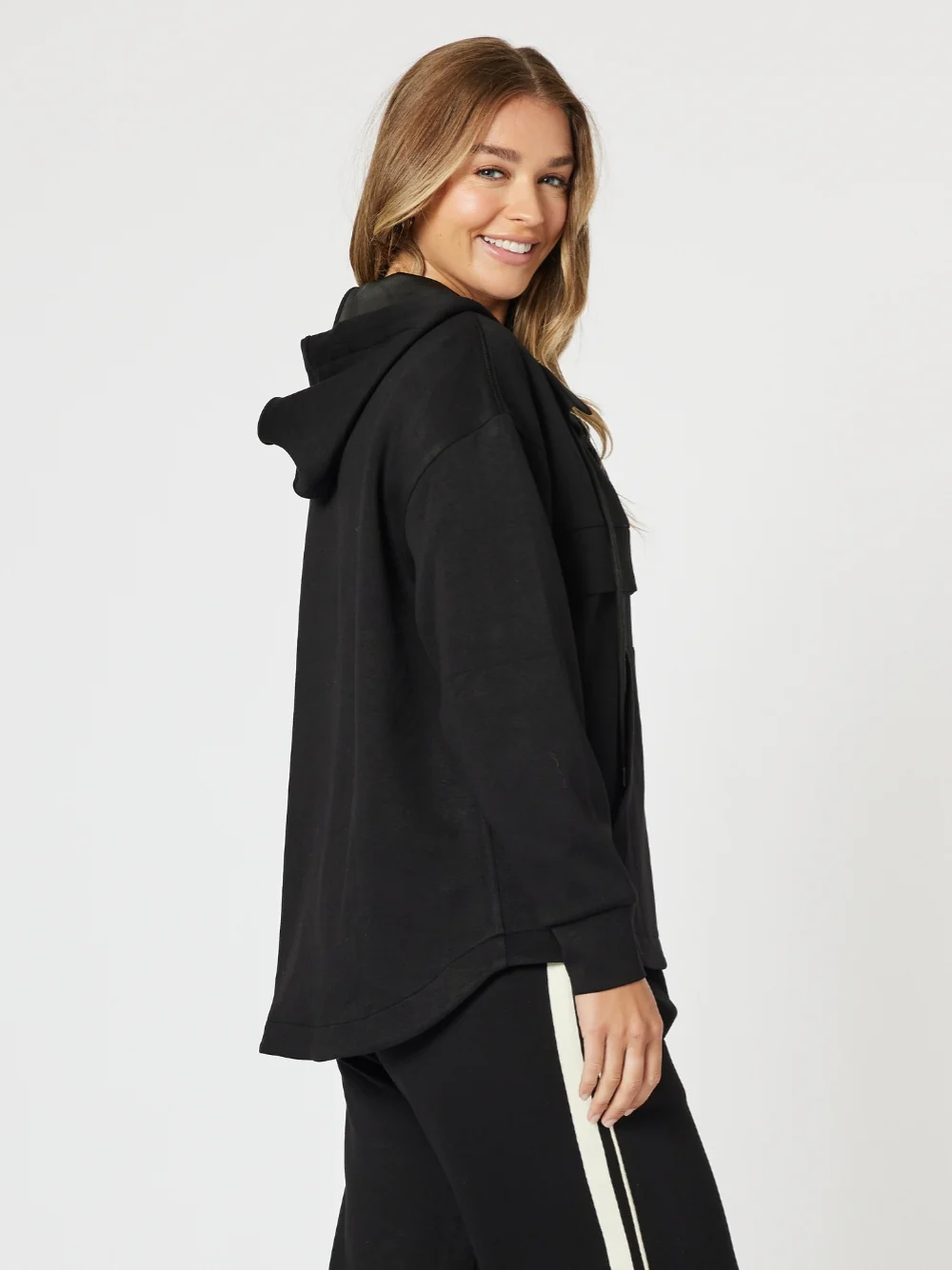 Evie Hooded Zip Sweatshirt - Black