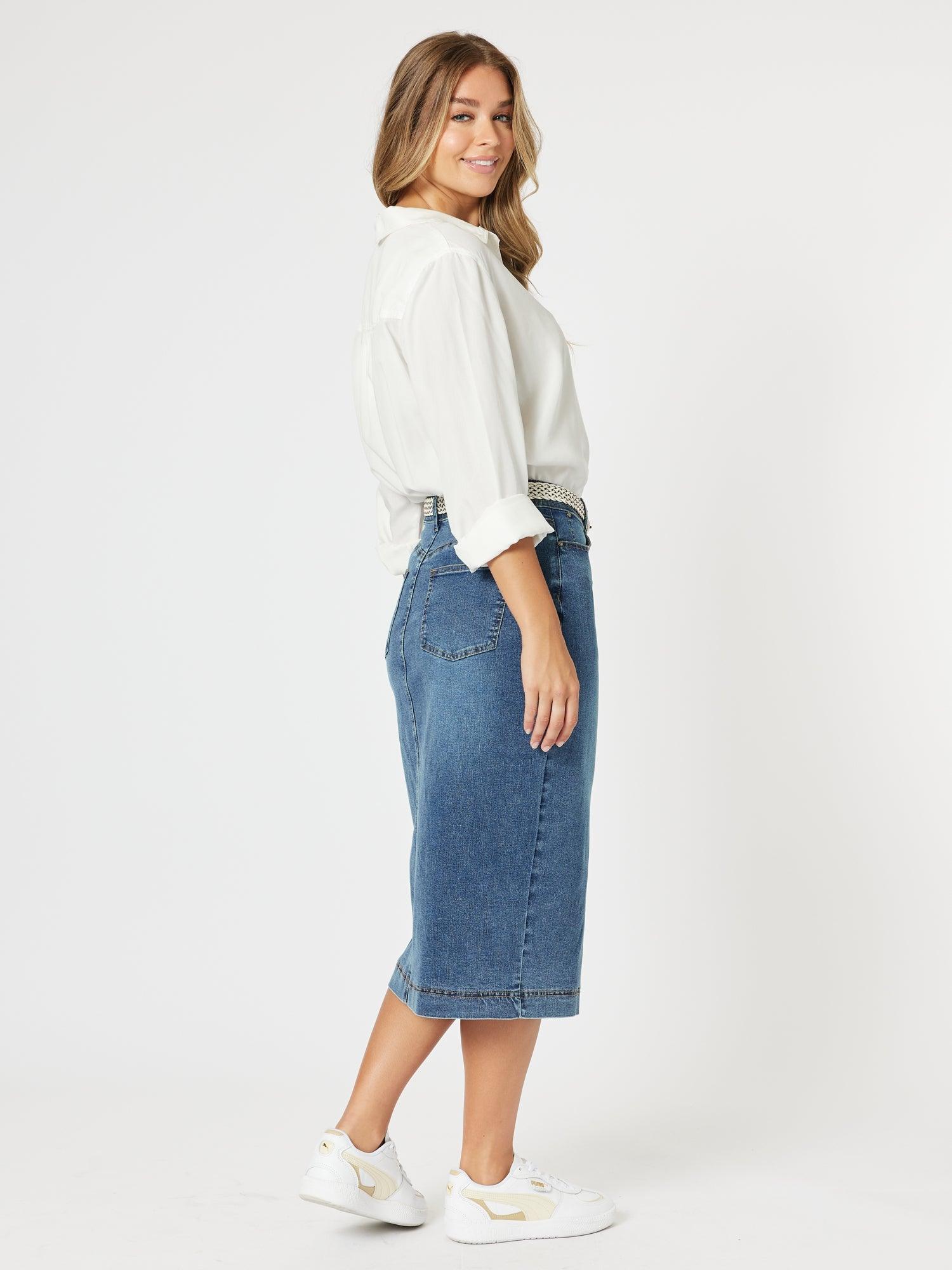 Republic Split Skirt - Denim
