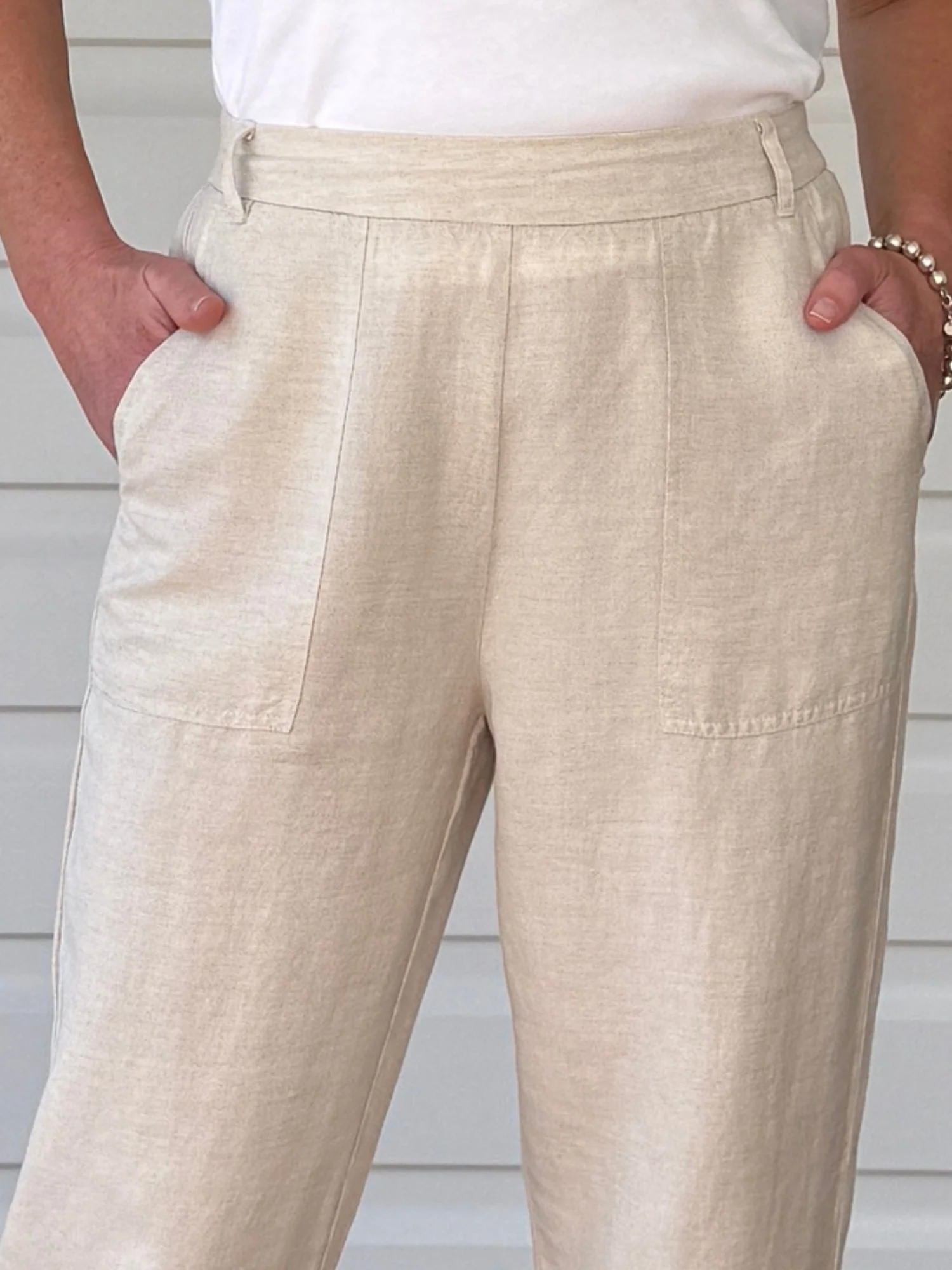Lino Tapered Pant - Natural