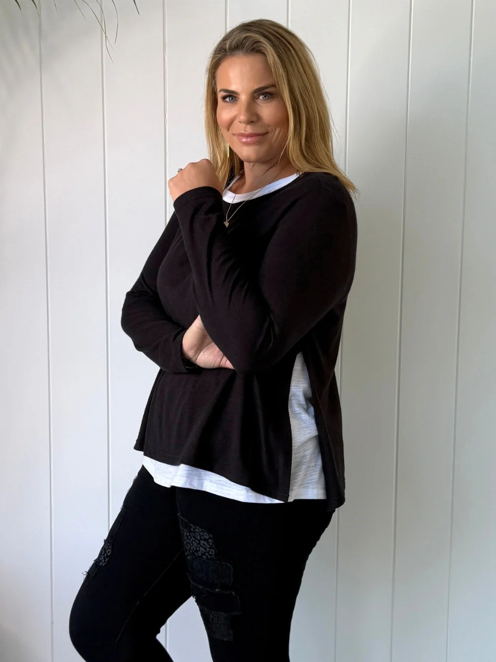 Alice 2 in 1 Knit Top - Black