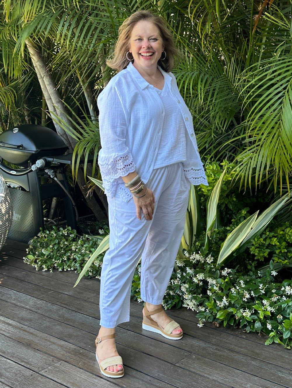 Byron Cotton Tank Top - White