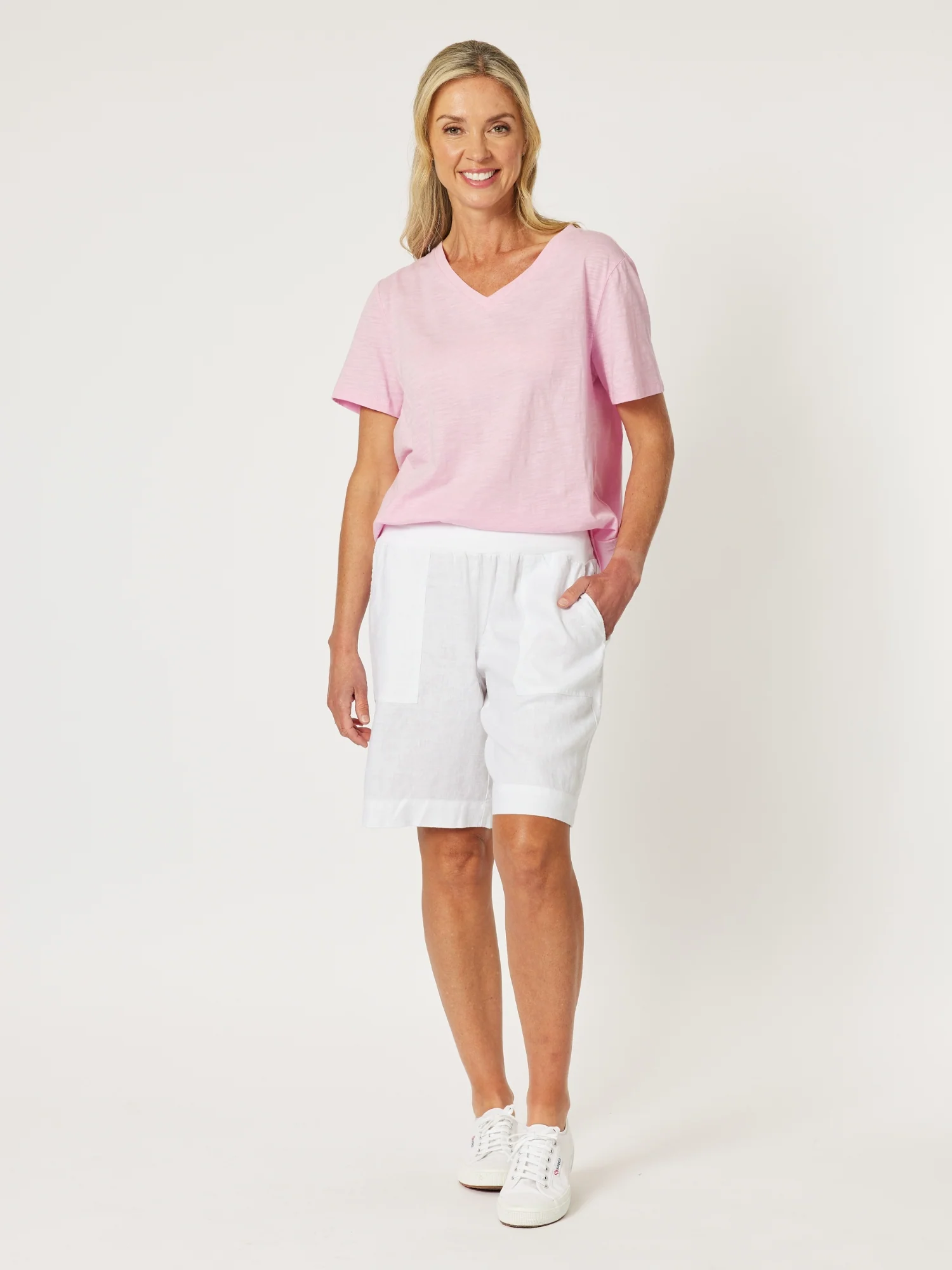 Jordan Linen Short - White