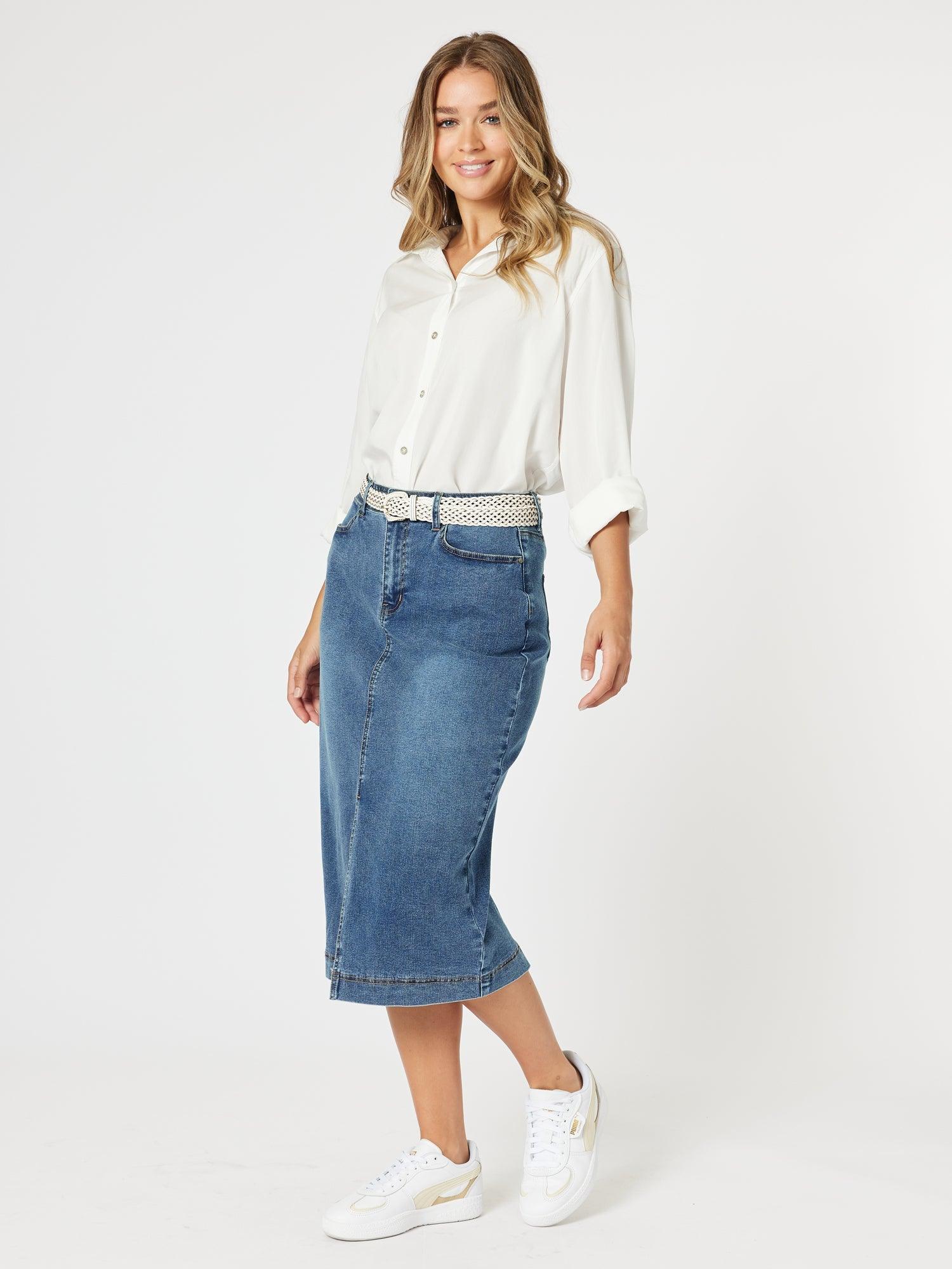 Republic Split Skirt - Denim