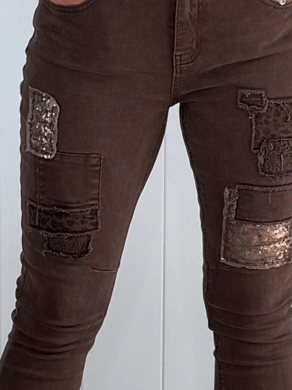 All That Jazz Applique Jean - Chocolate