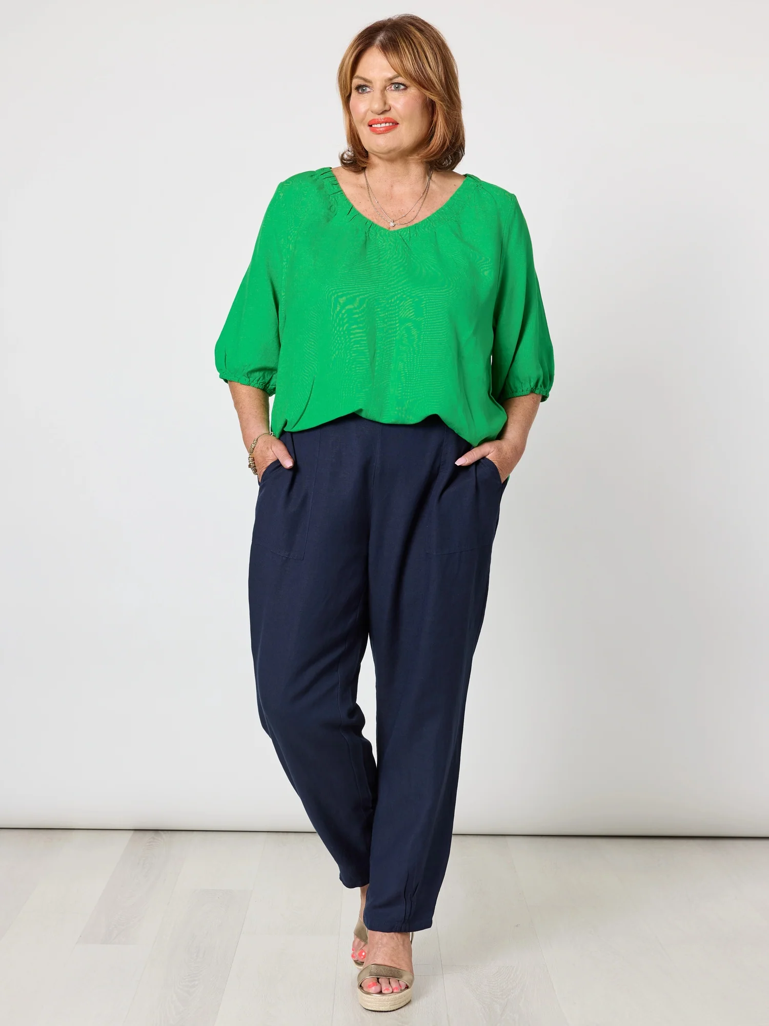 Lino Tapered Pant - Navy