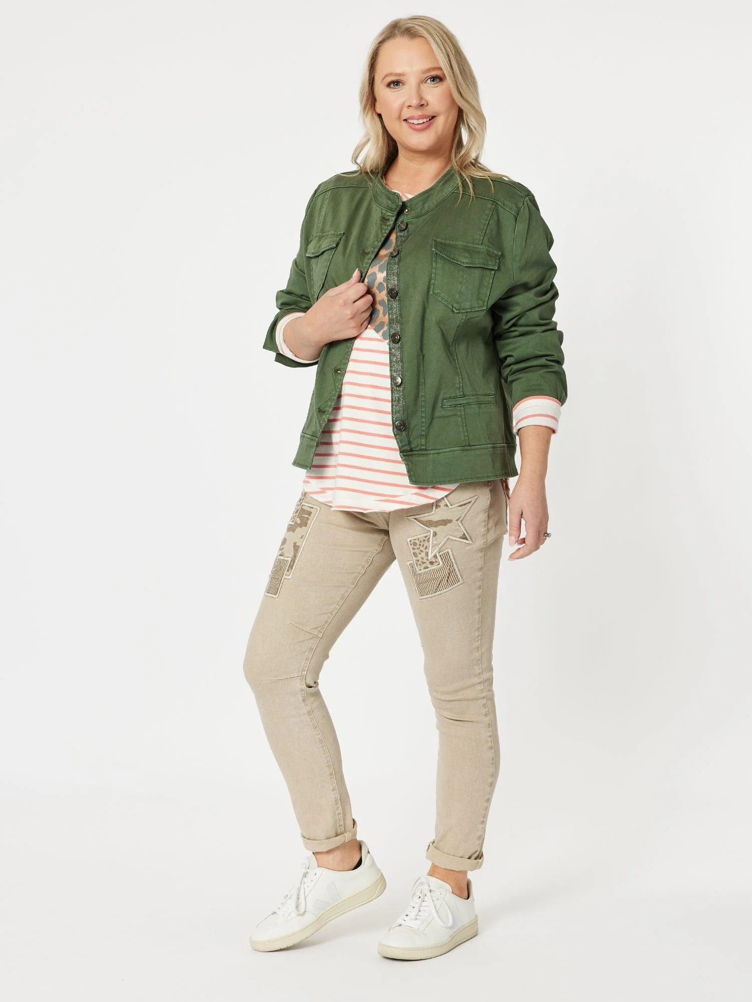 Stella Patch High Rise Slim Leg Jean - Natural