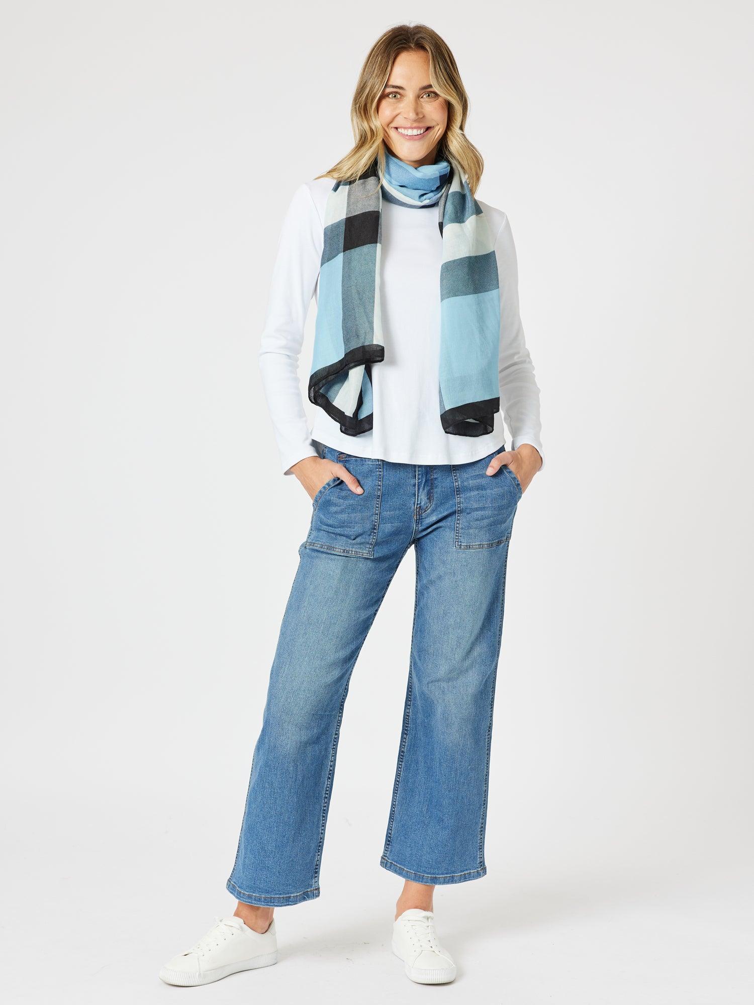 London Print Scarf - Blue/Multi