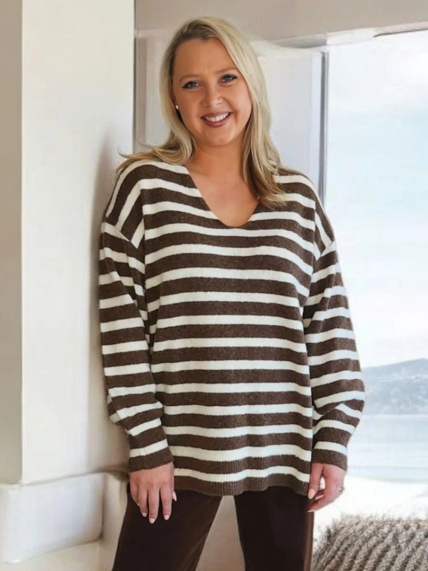 Jackie Stripe Knit - Chocolate