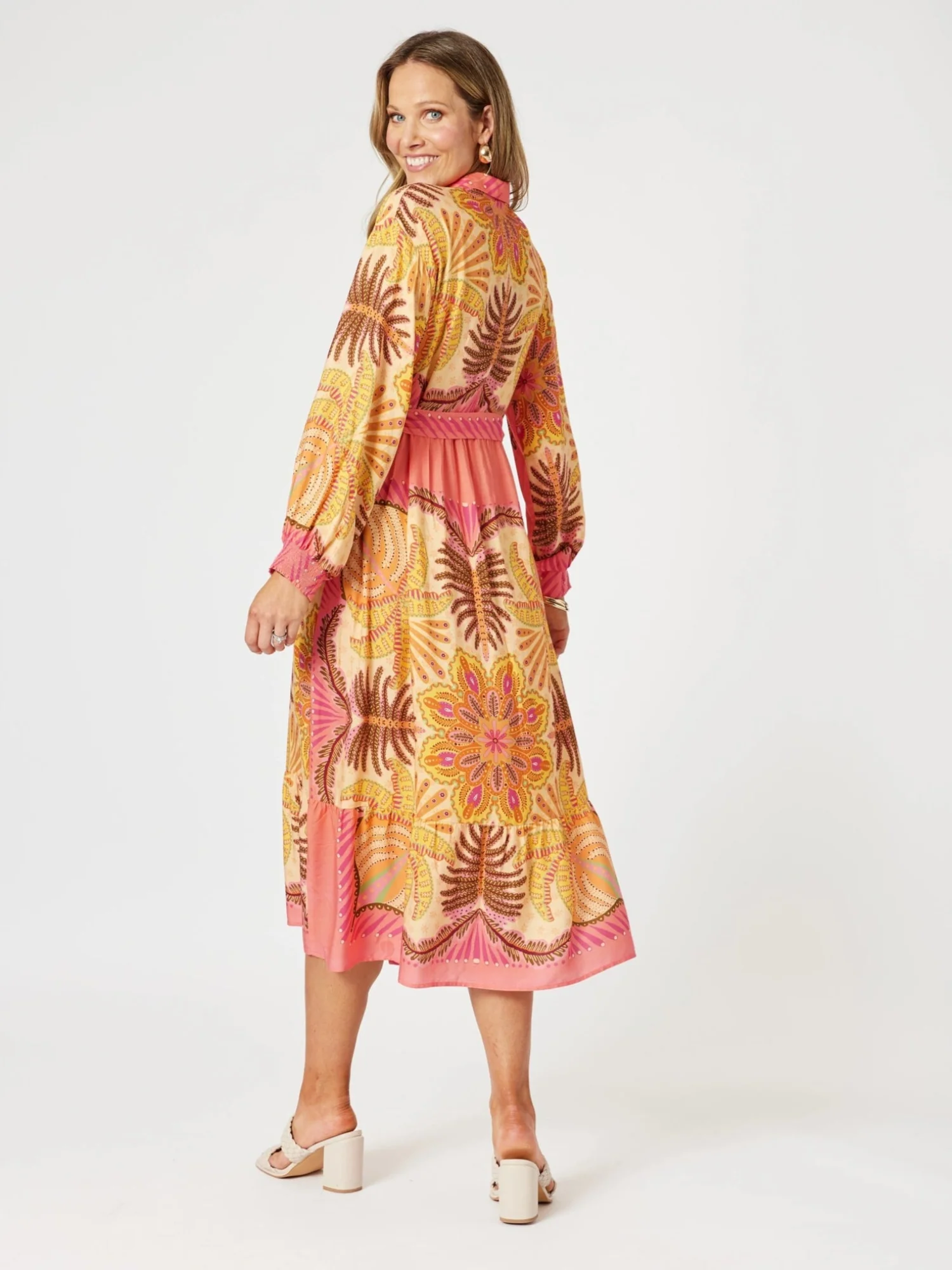 Bellagio Floral Print Shirt Dress - Multi