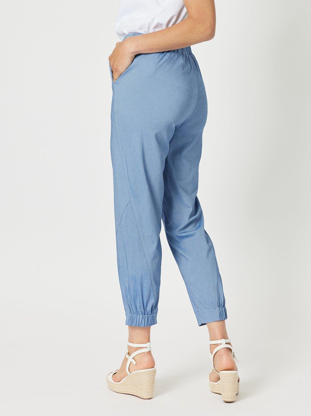Parachute Stitch Detail Pant - Indigo Marle