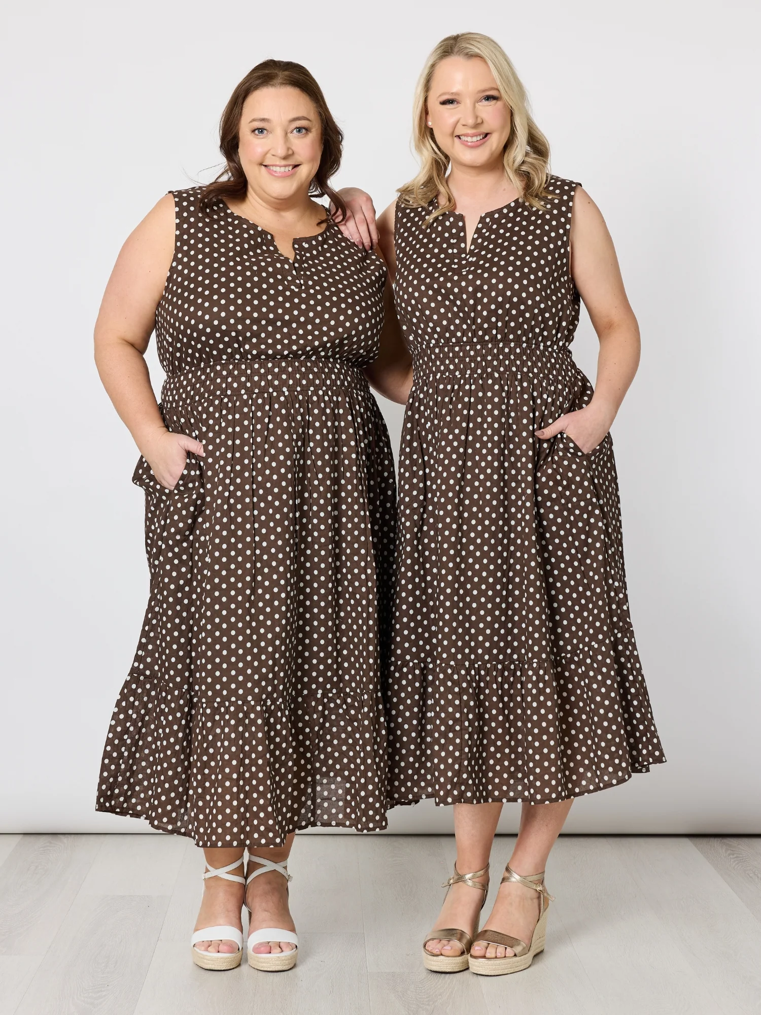 Get Spotty Print Dress - Koko White