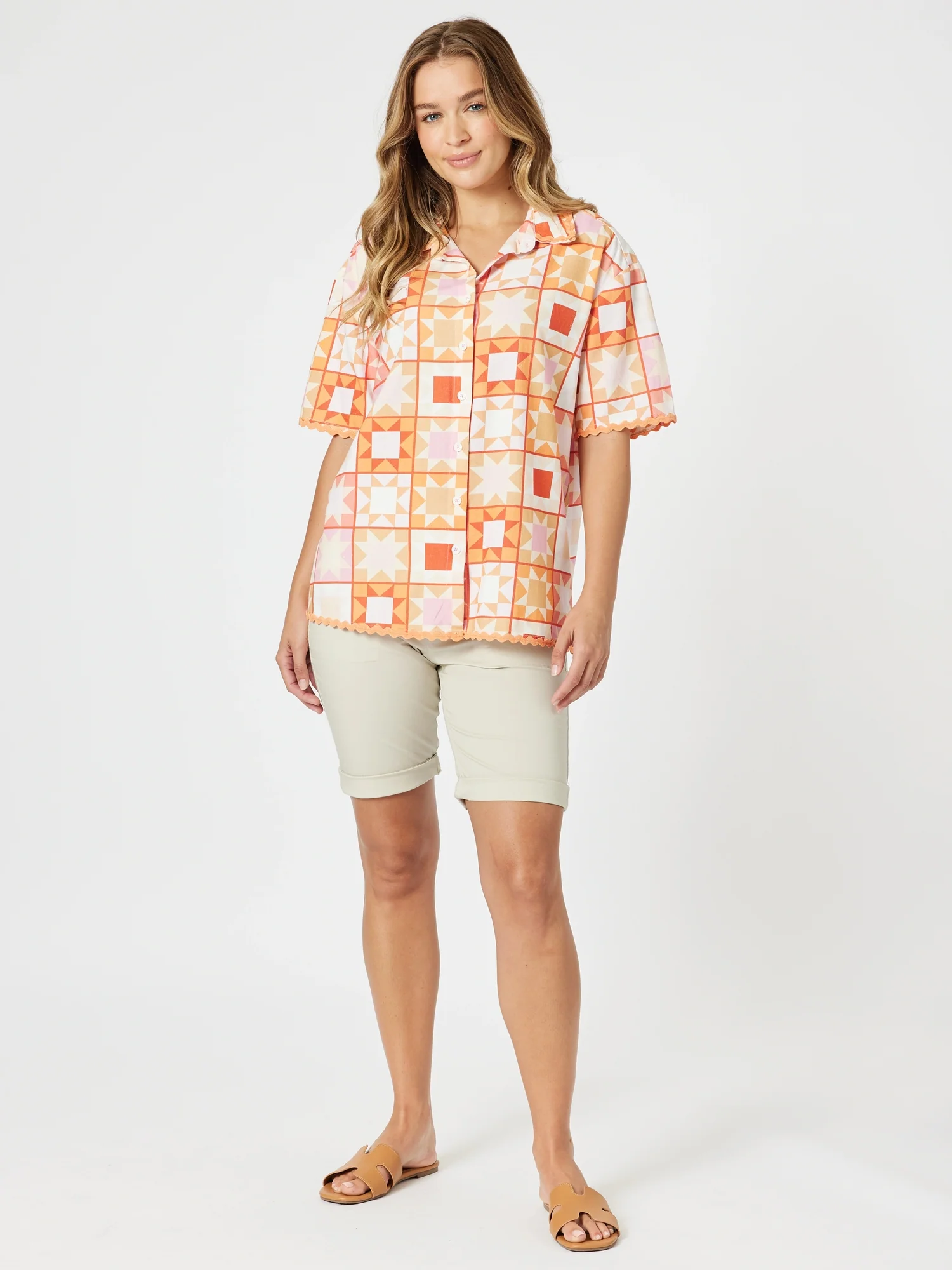 Santorini Cotton Pull On Short - Natural