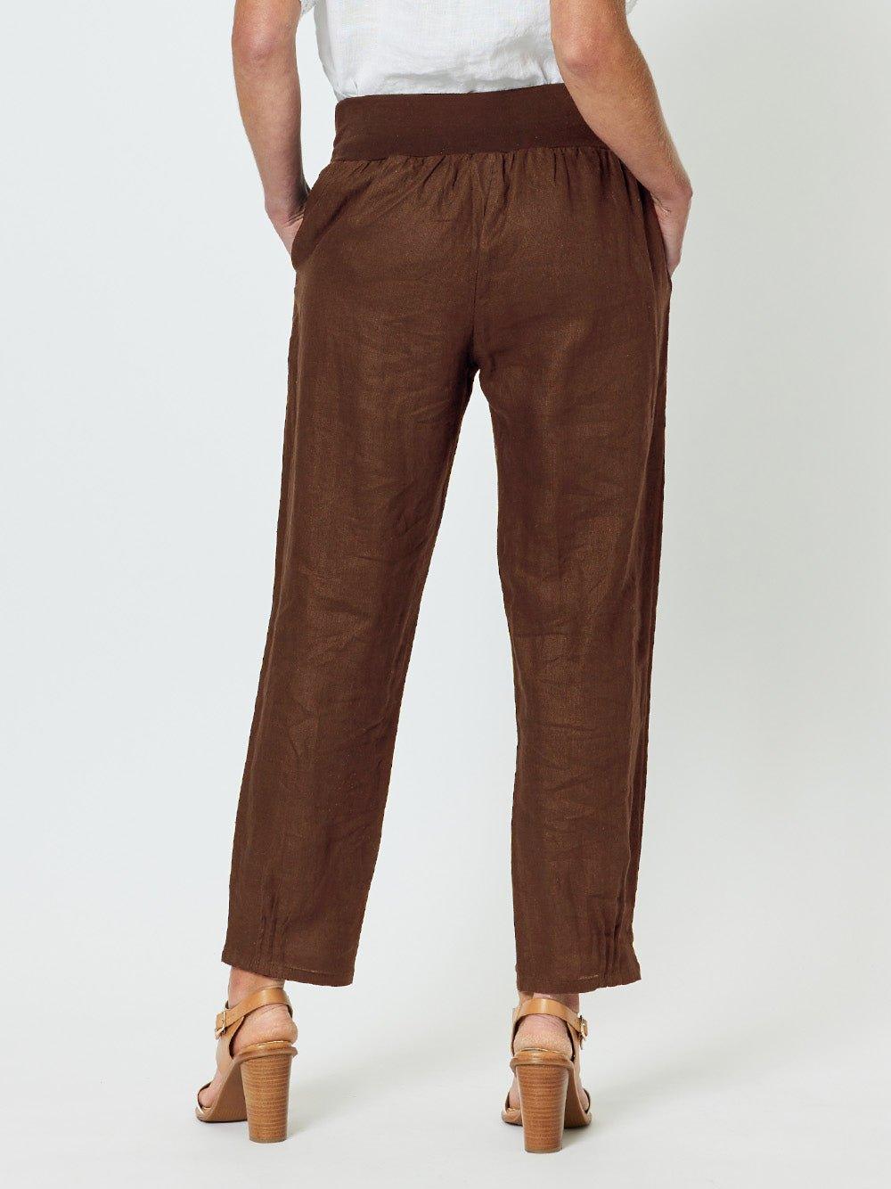 Sarah Linen Pleat Hem Pant - Koko