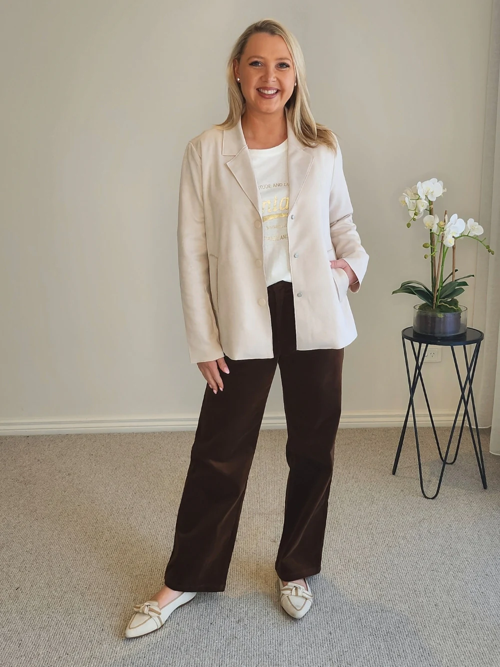 Lucy Stretch Cord Pant - Chocolate