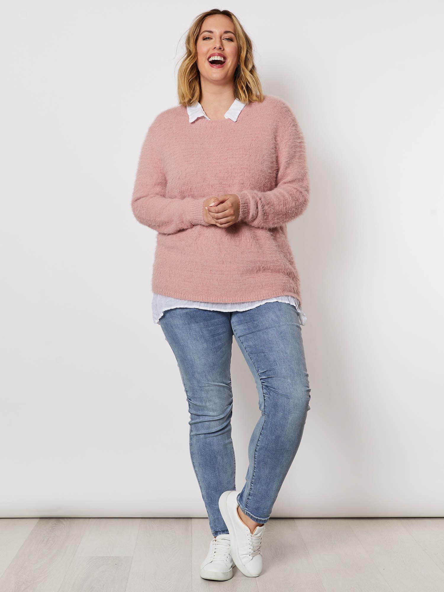 Fluffy Knit Jumper - Rose