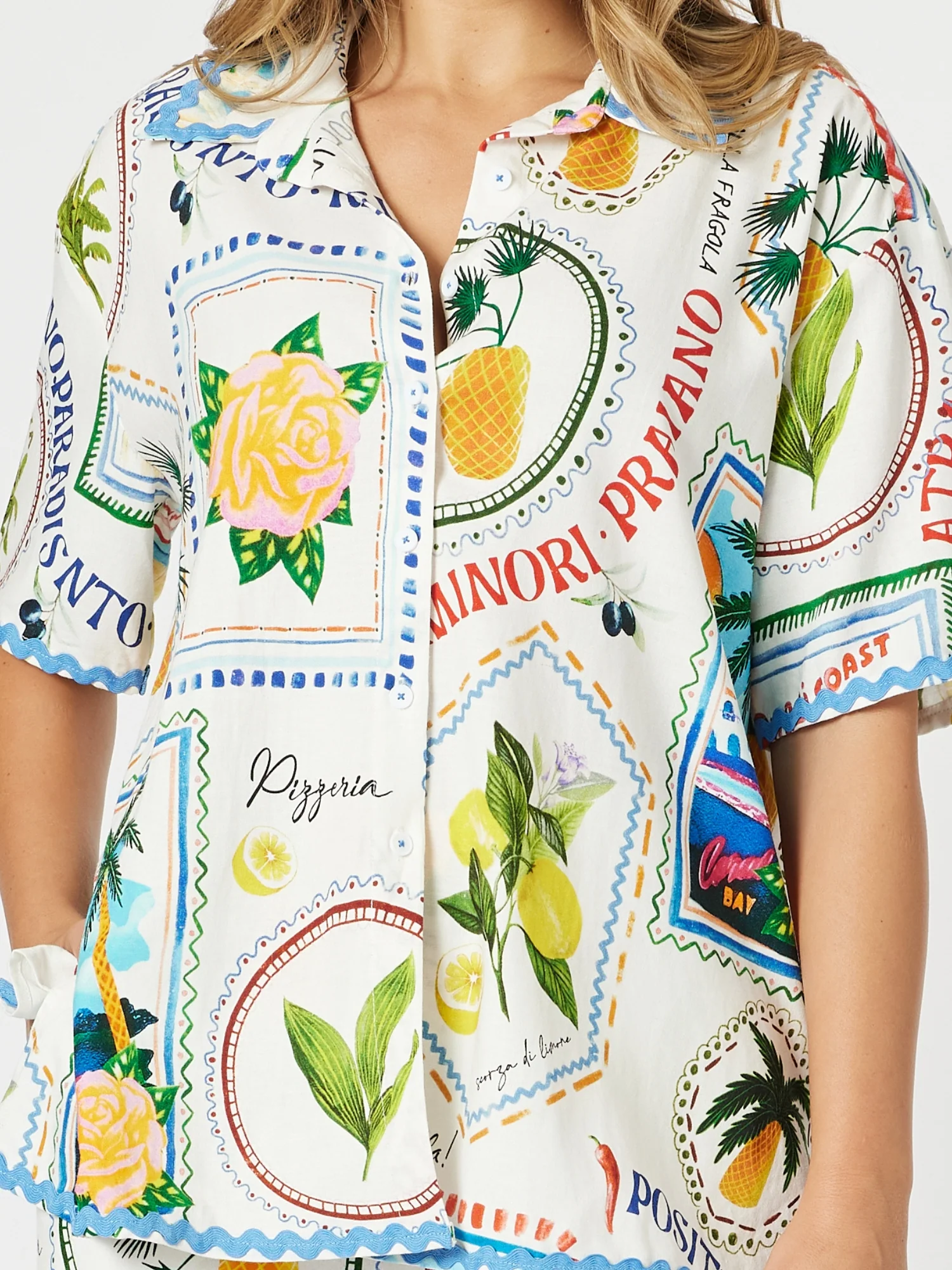 Amalfi Print Shirt - Blue/Multi