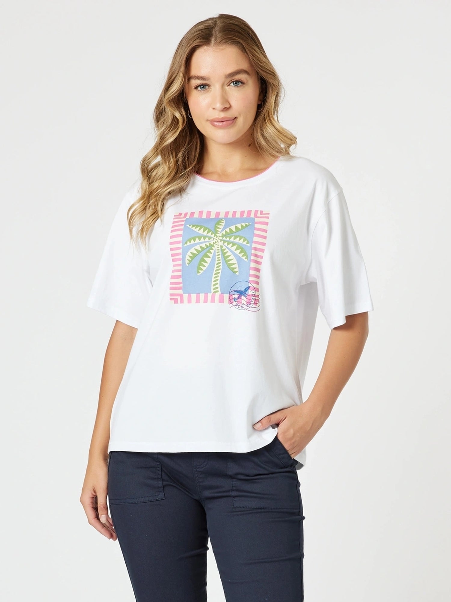 My Island Print Tee - White