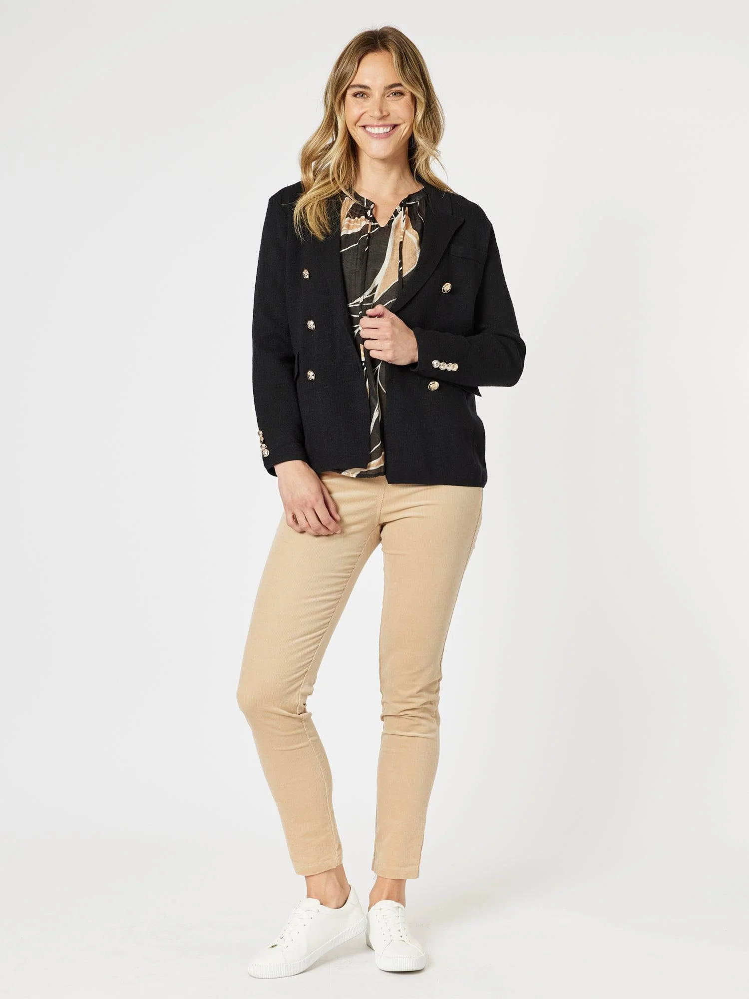 Lucy Knit Blazer Jacket - Black